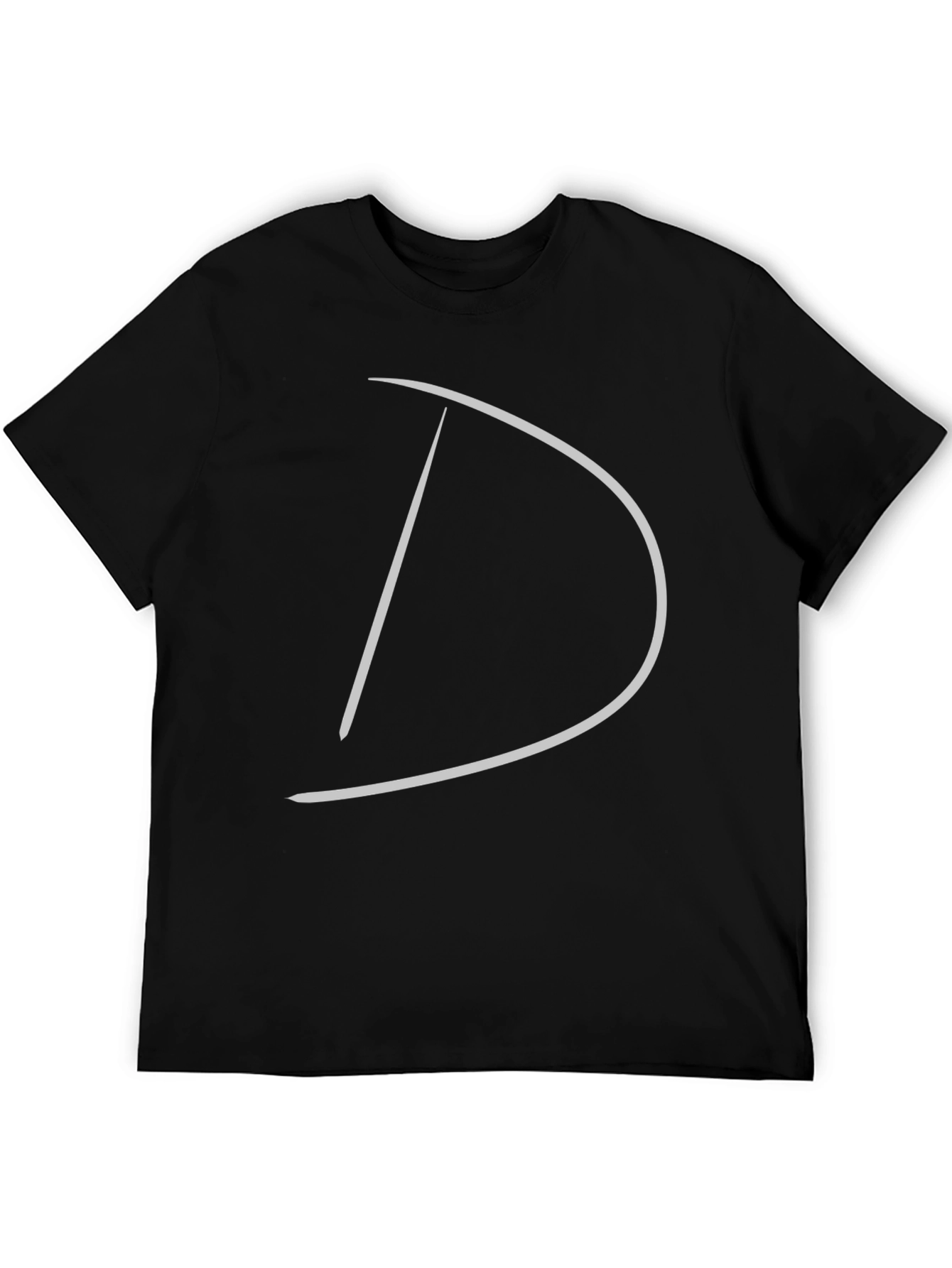 Minimalist Letter D Black Tee