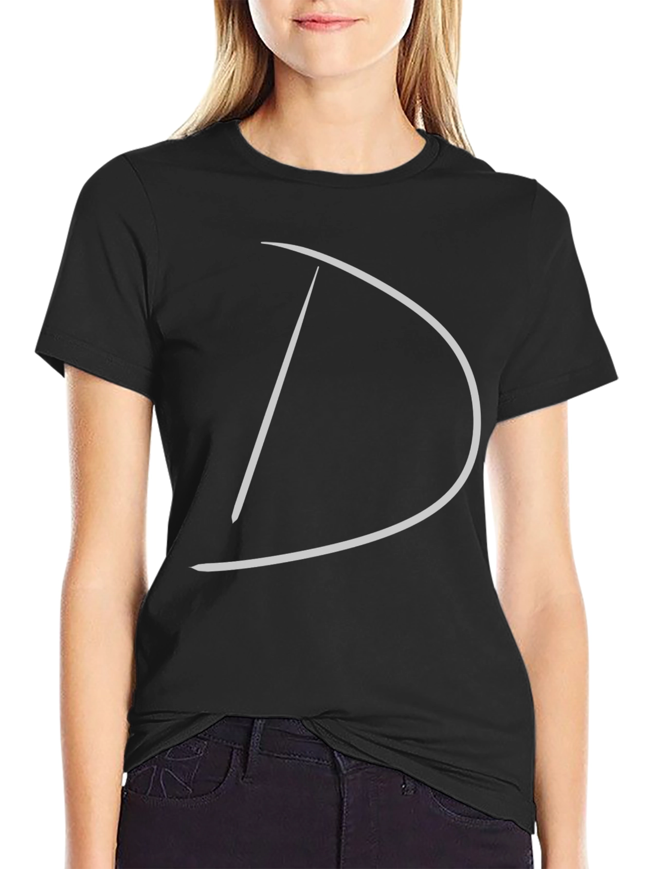 Minimalist Letter D Black Tee