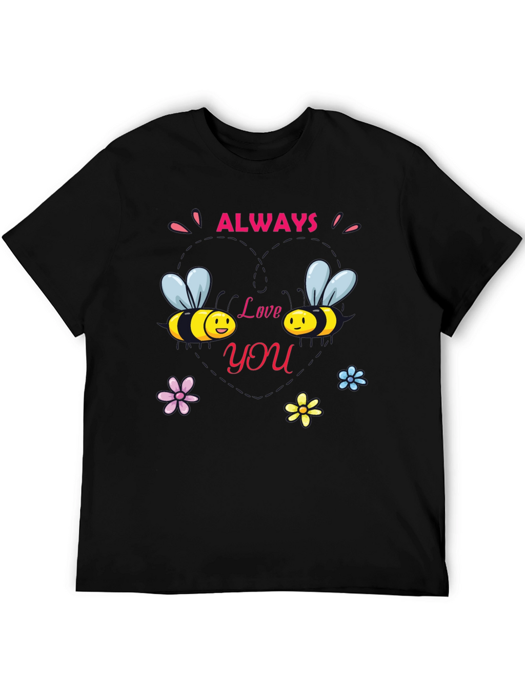 Always Love You Bee Graphic Black Tee