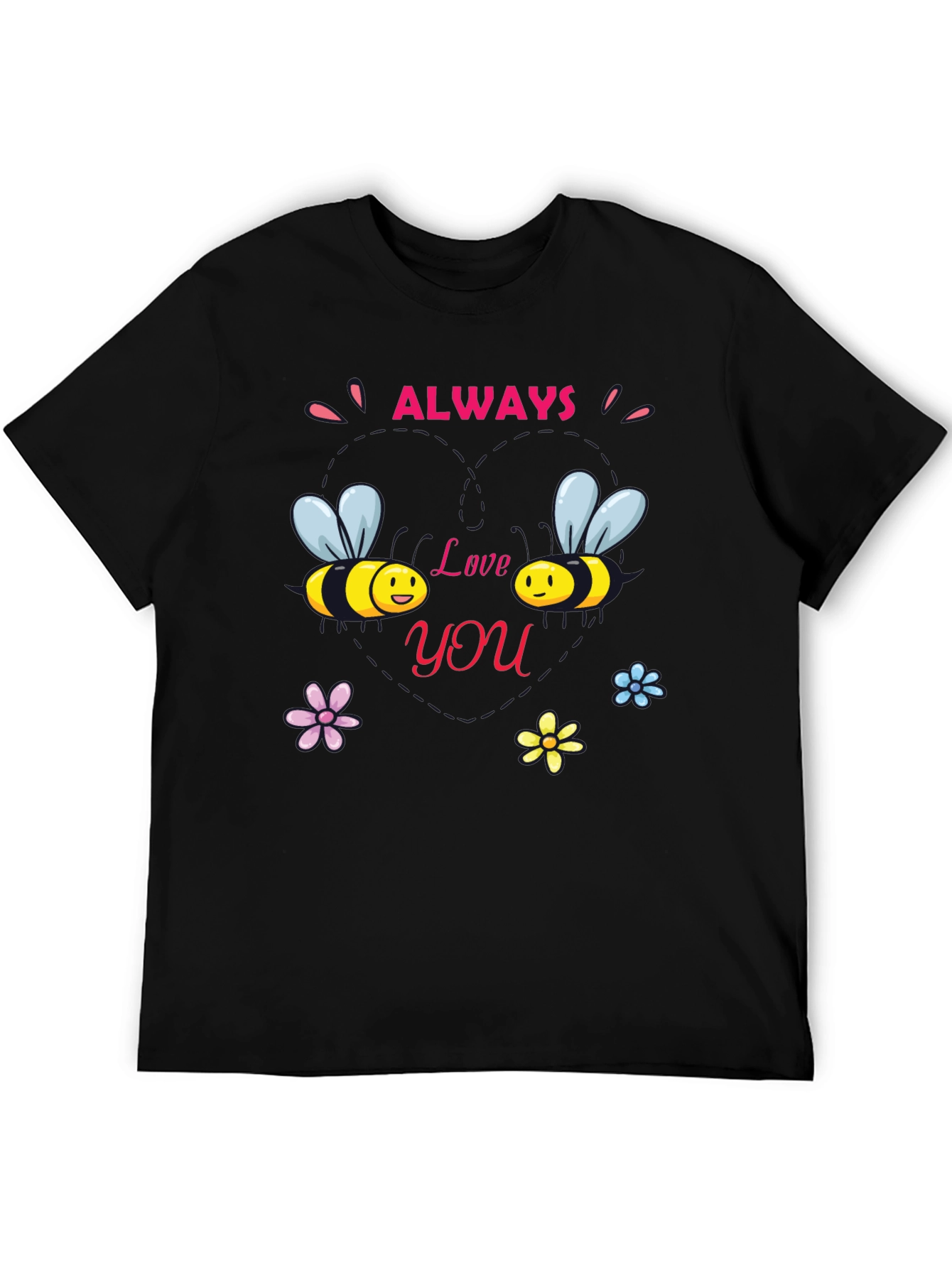 Always Love You Bee Graphic Black Tee
