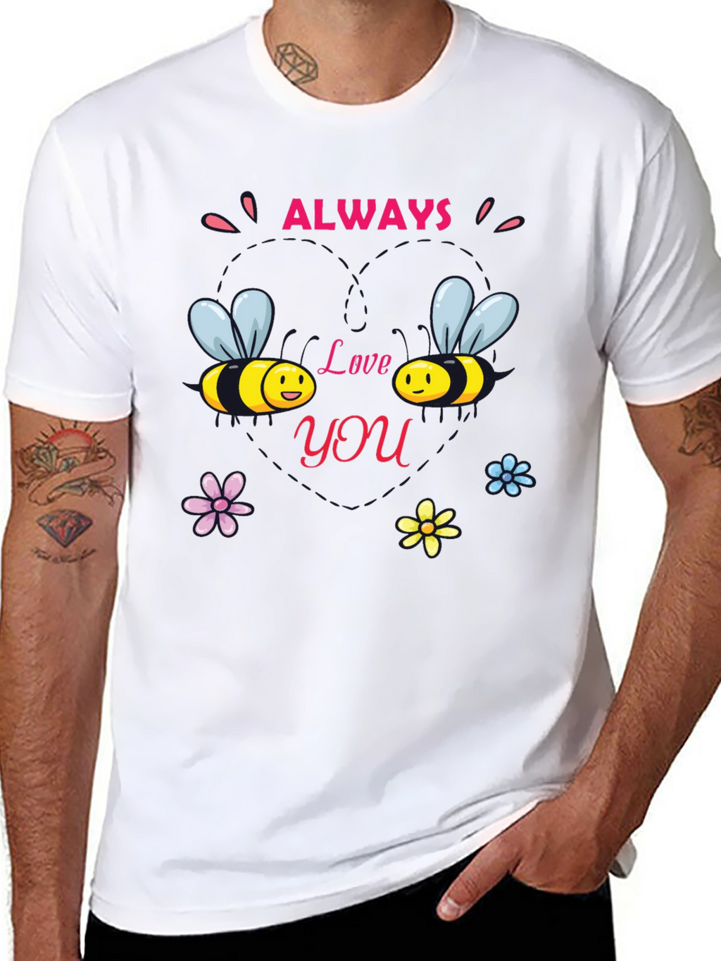 Always Love You Bee Graphic Black Tee