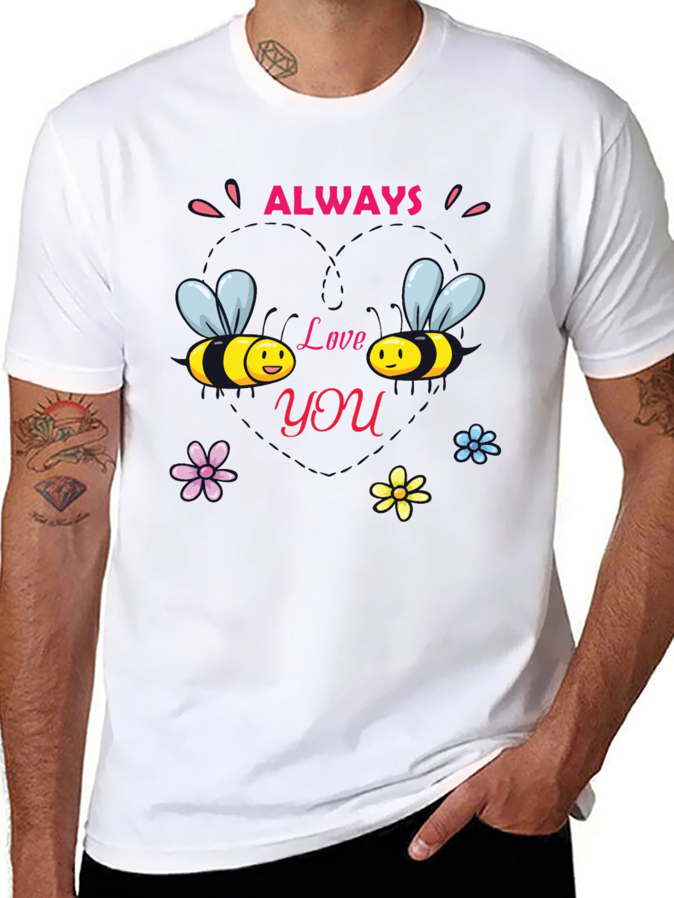 Always Love You Bee Graphic Black Tee
