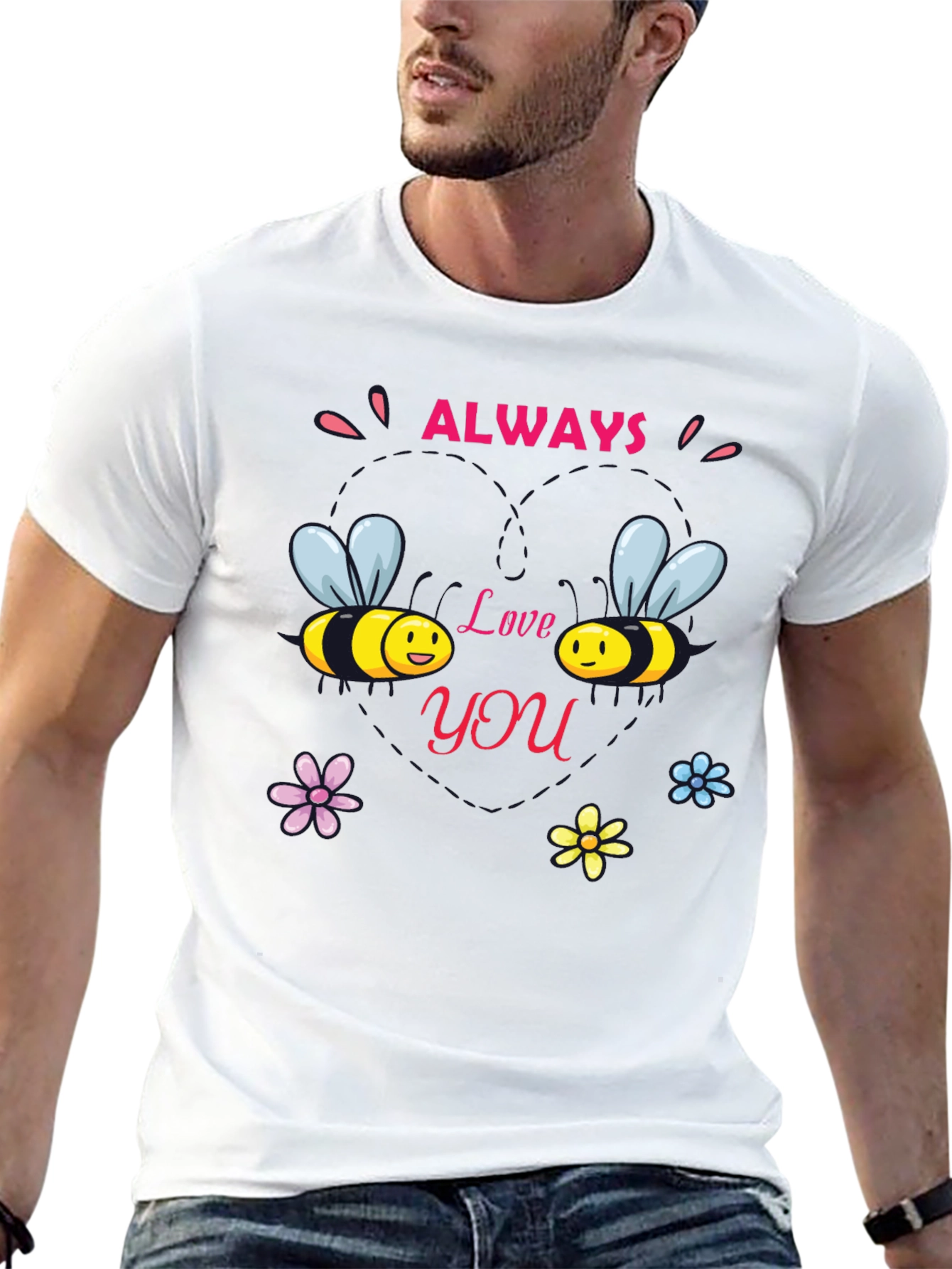 Always Love You Bee Graphic Black Tee