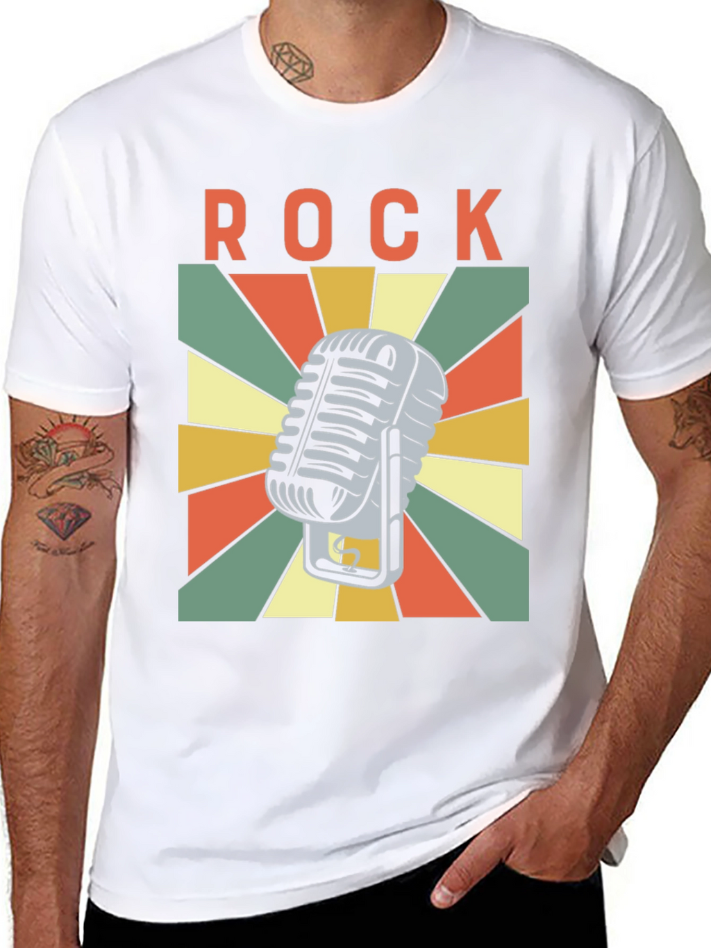 Retro Rock Microphone Graphic T-Shirt