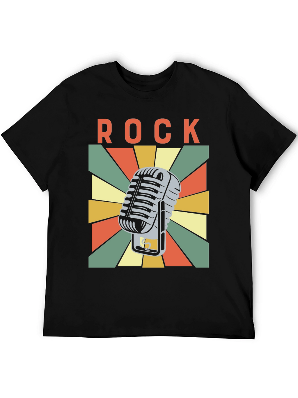Retro Rock Microphone Graphic T-Shirt