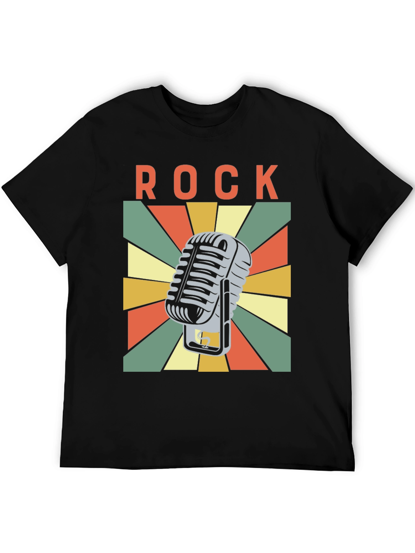 Retro Rock Microphone Graphic T-Shirt