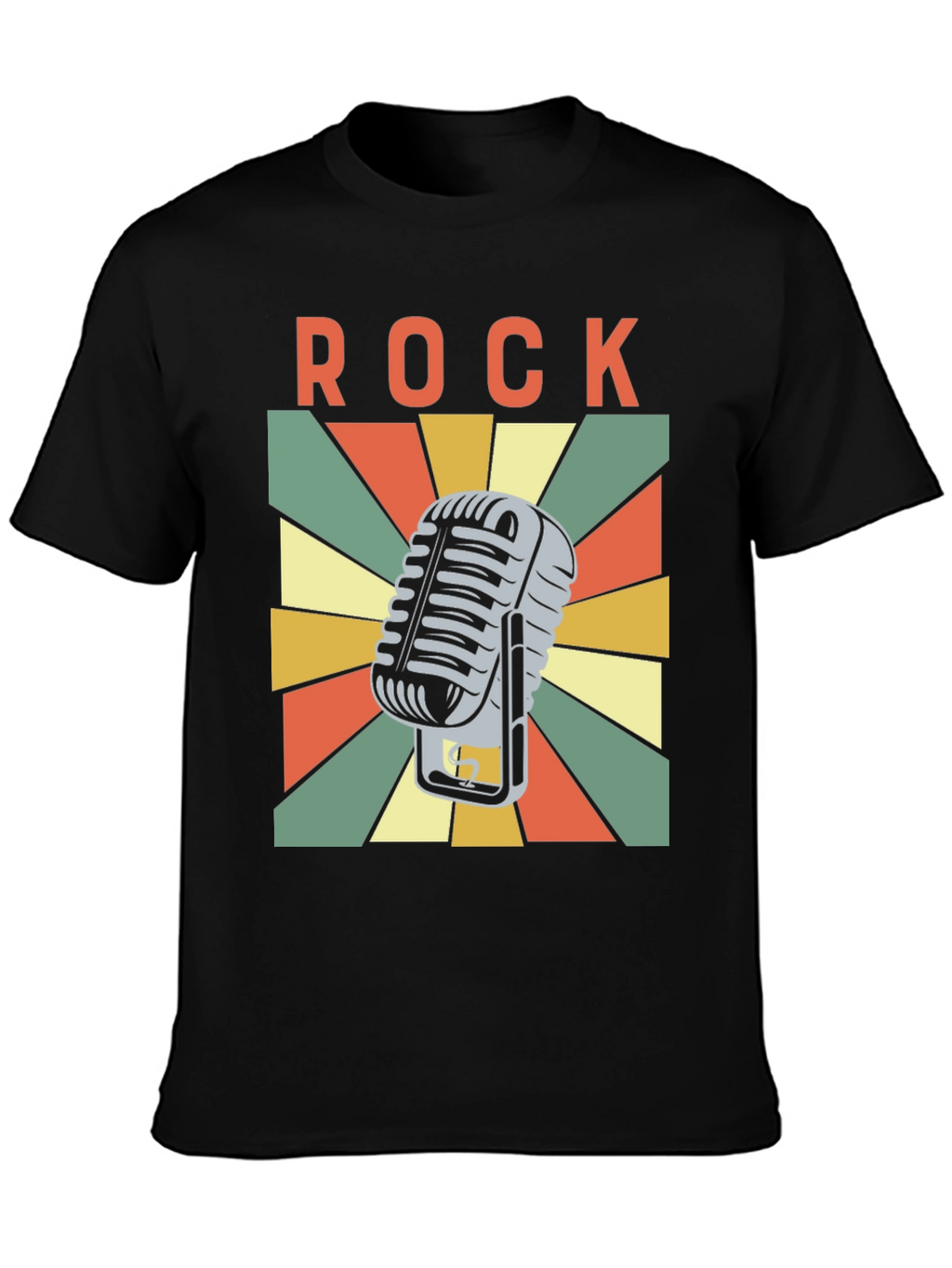 Retro Rock Microphone Graphic T-Shirt