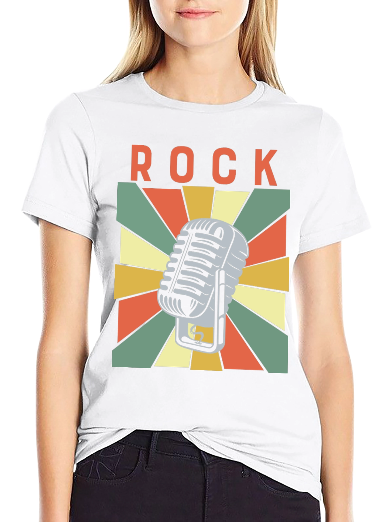 Retro Rock Microphone Graphic T-Shirt