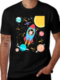 Space Sheep T-Shirt - Rocket Design