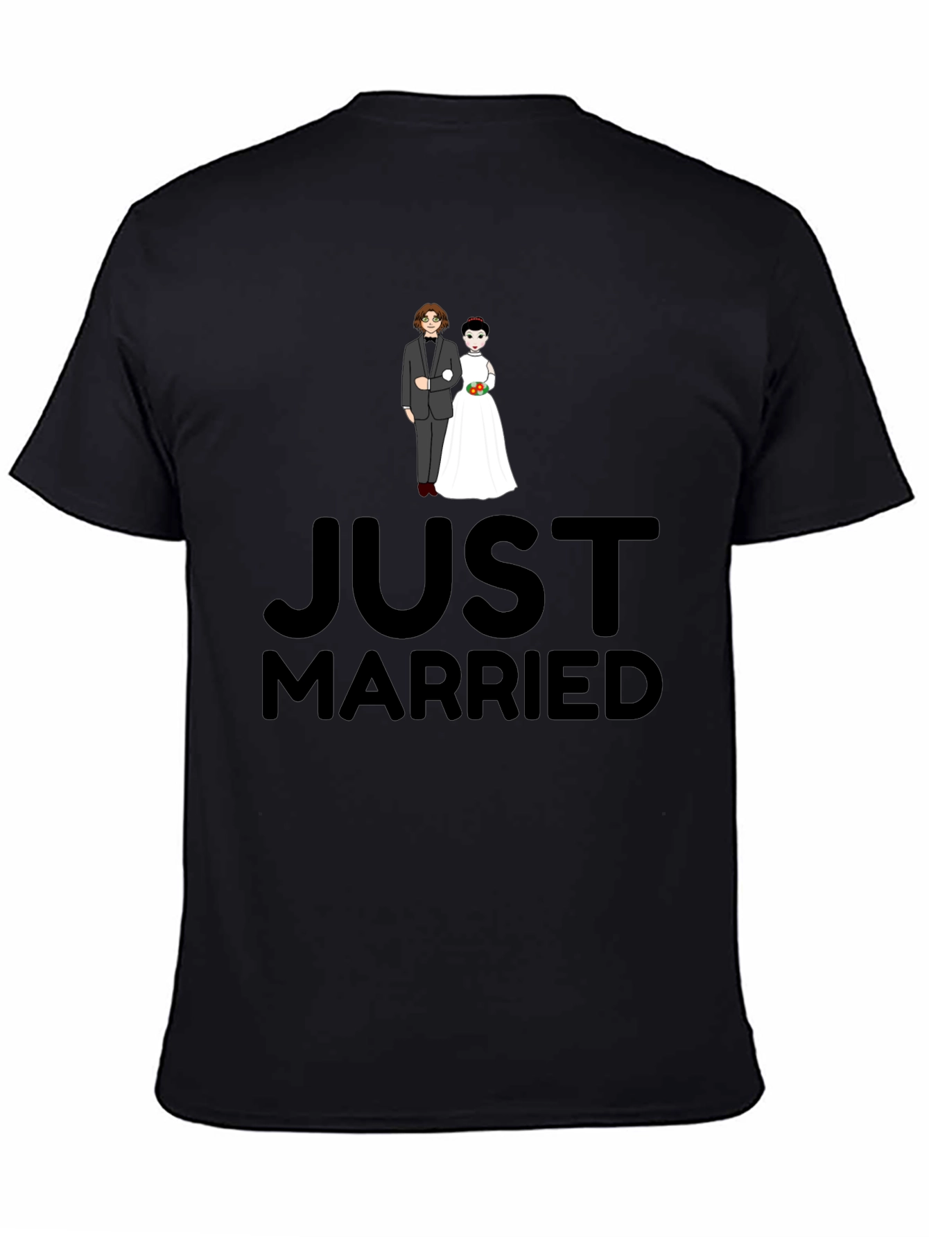 Just Married Graphic Tee - Black