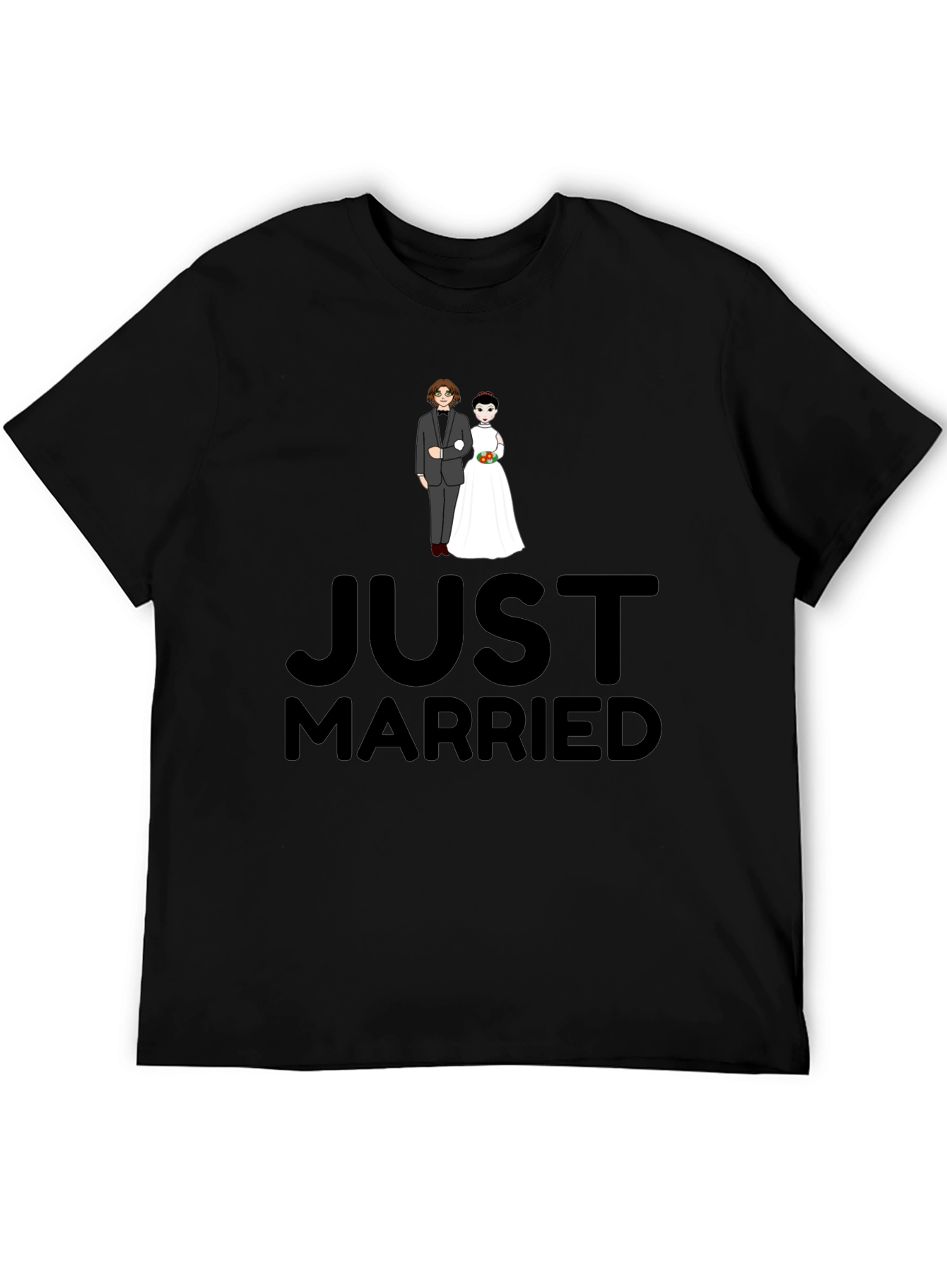 Just Married Graphic Tee - Black
