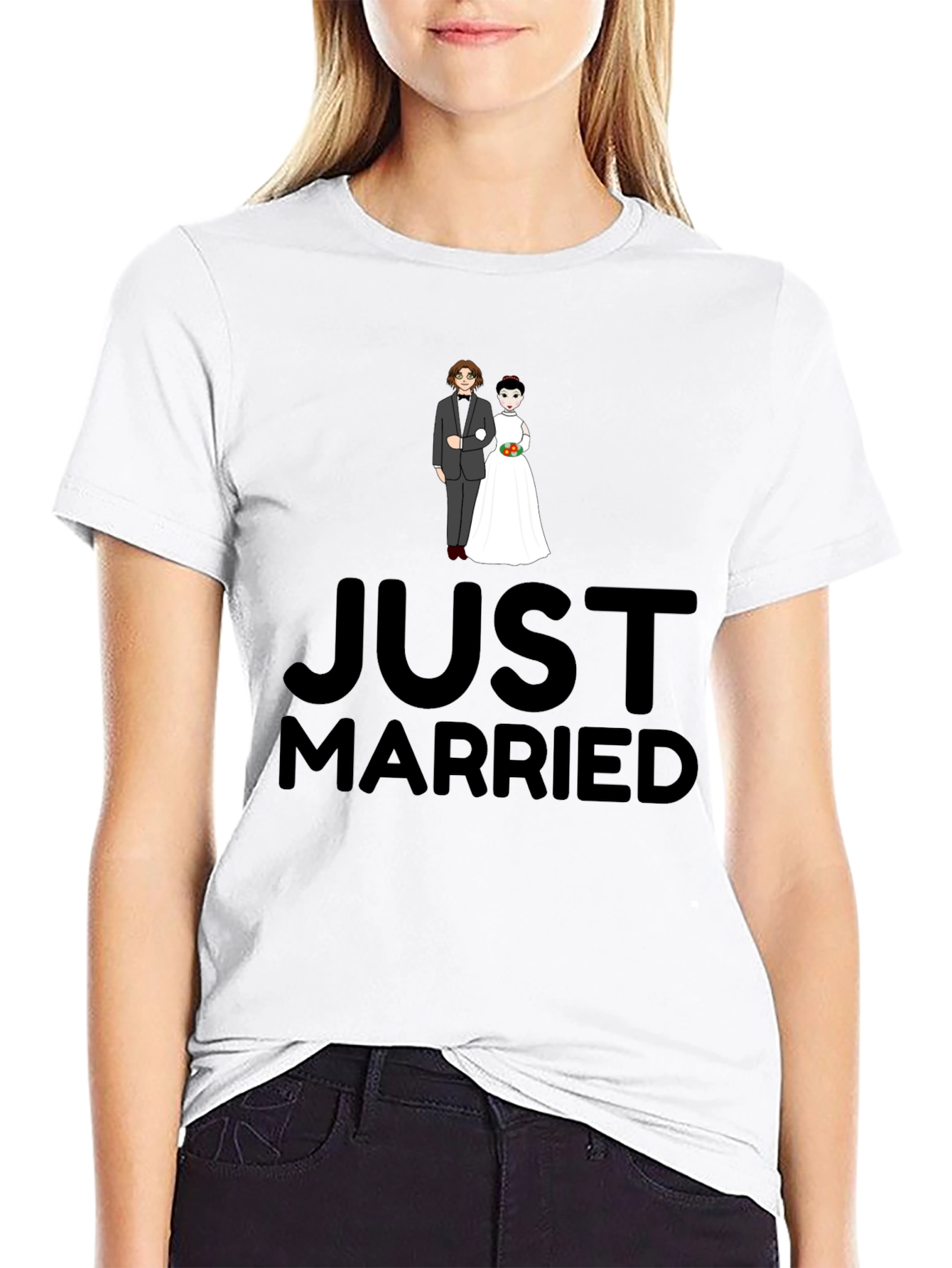 Just Married Graphic Tee - Black