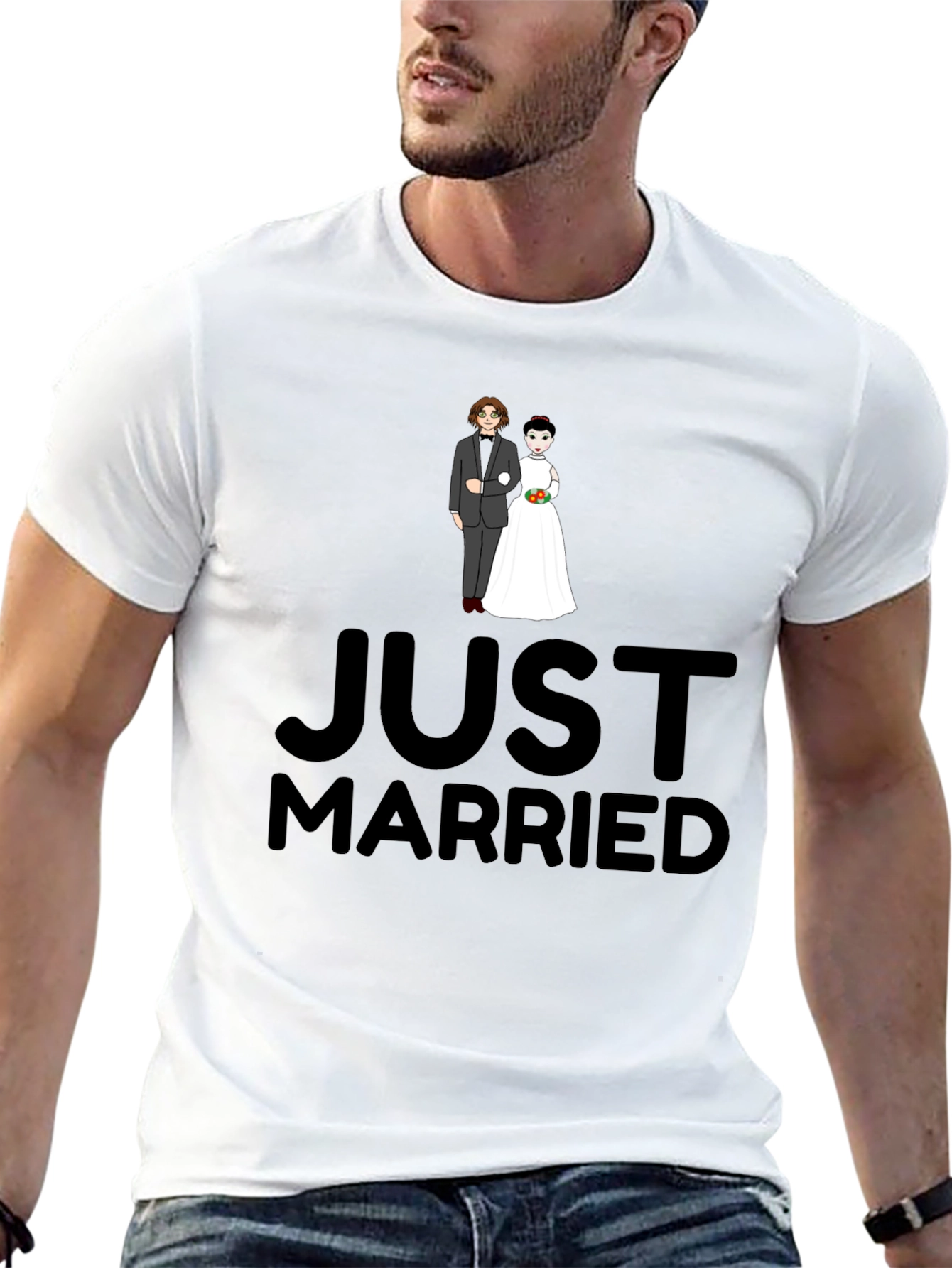 Just Married Graphic Tee - Black