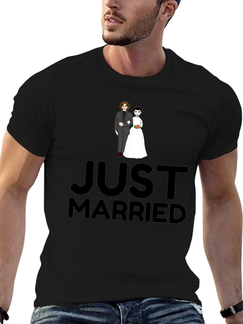 Just Married Graphic Tee - Black
