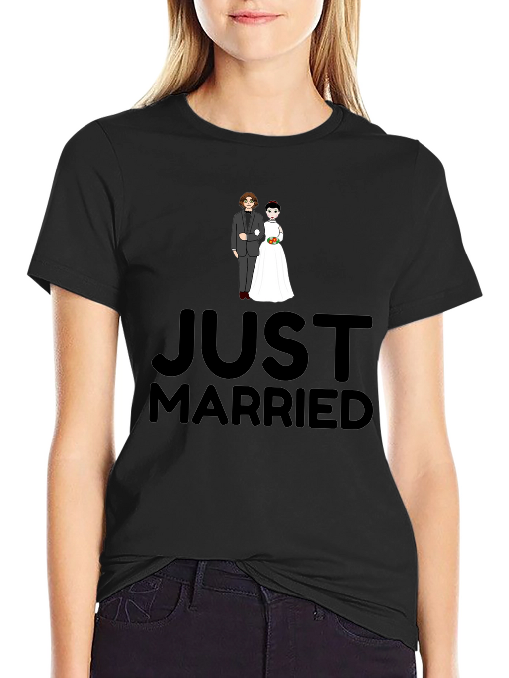 Just Married Graphic Tee - Black