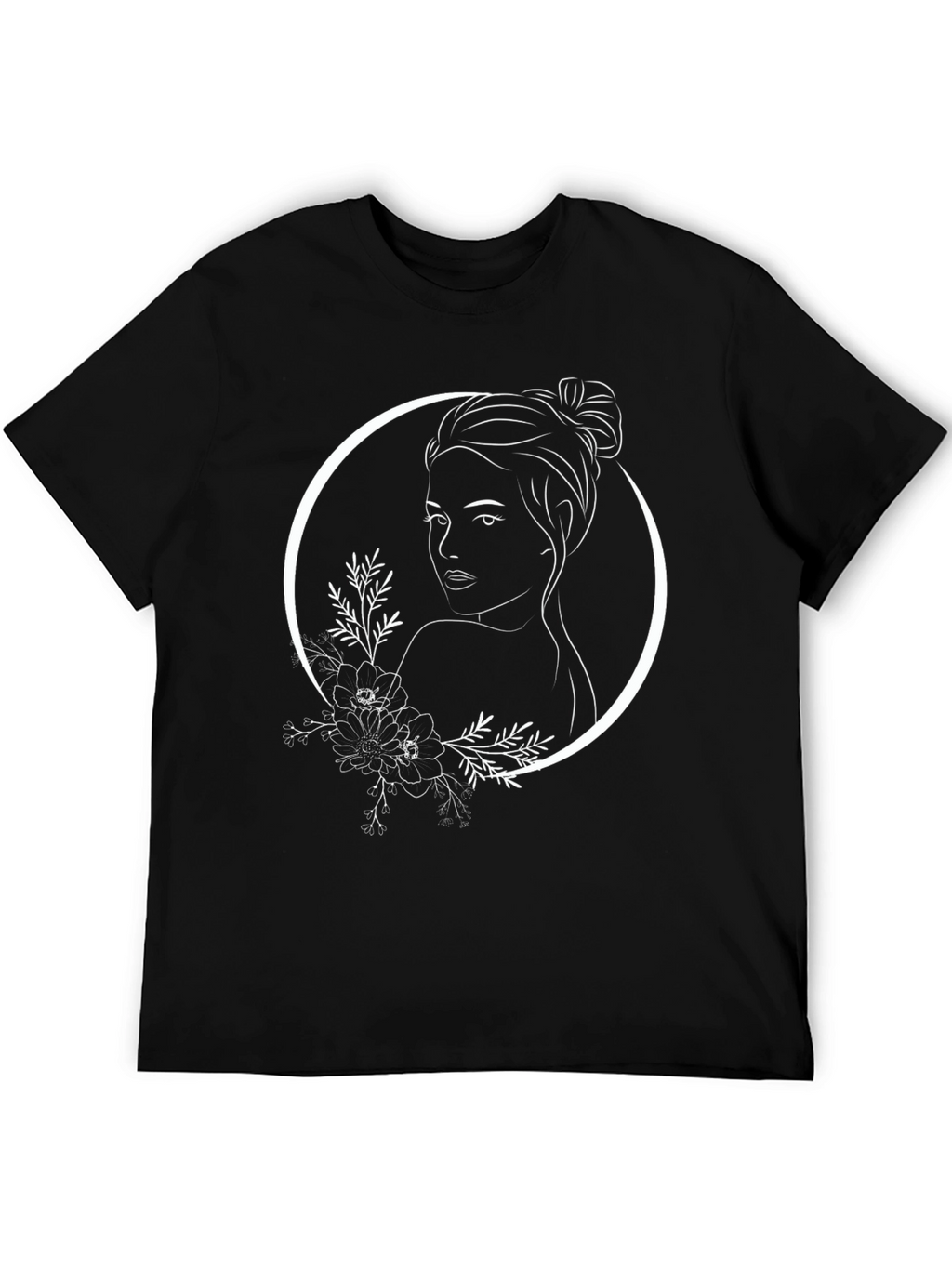 Woman Face Flower Graphic Tee