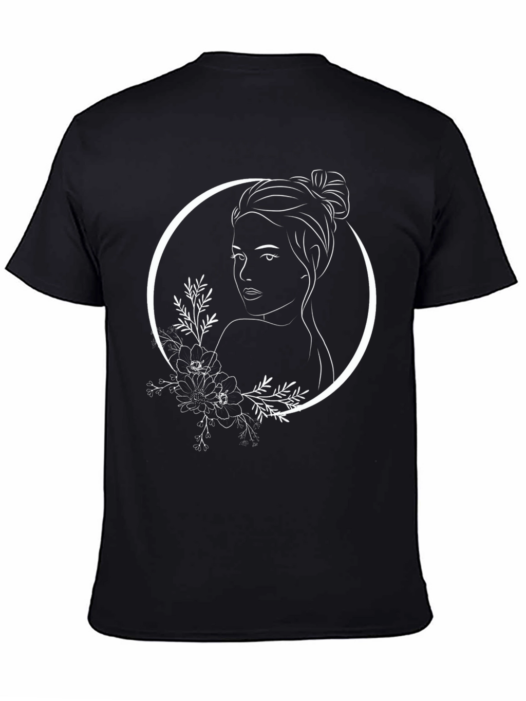 Woman Face Flower Graphic Tee
