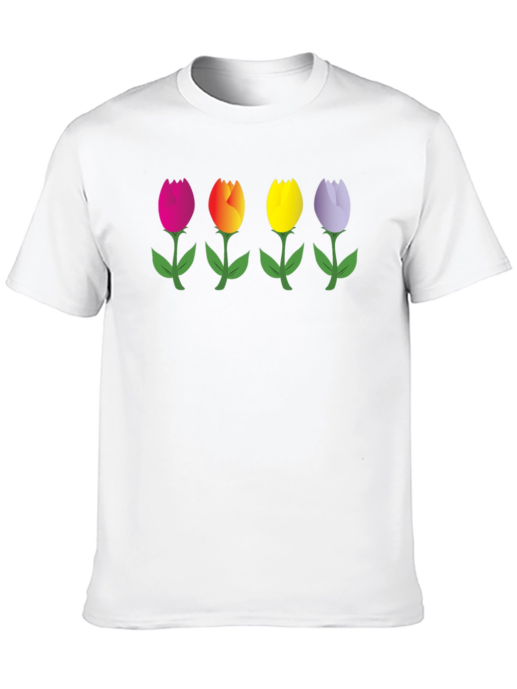 Tulip Array Graphic Black T-Shirt