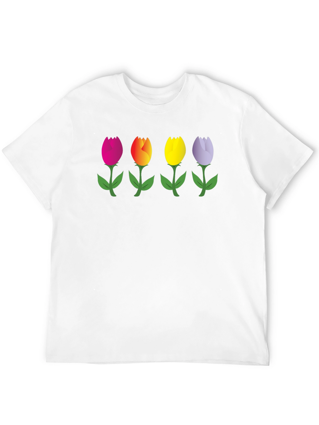 Tulip Array Graphic Black T-Shirt