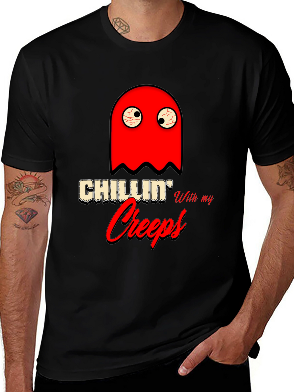 Chillin With My Creeps Graphic T-Shirt - Halloween