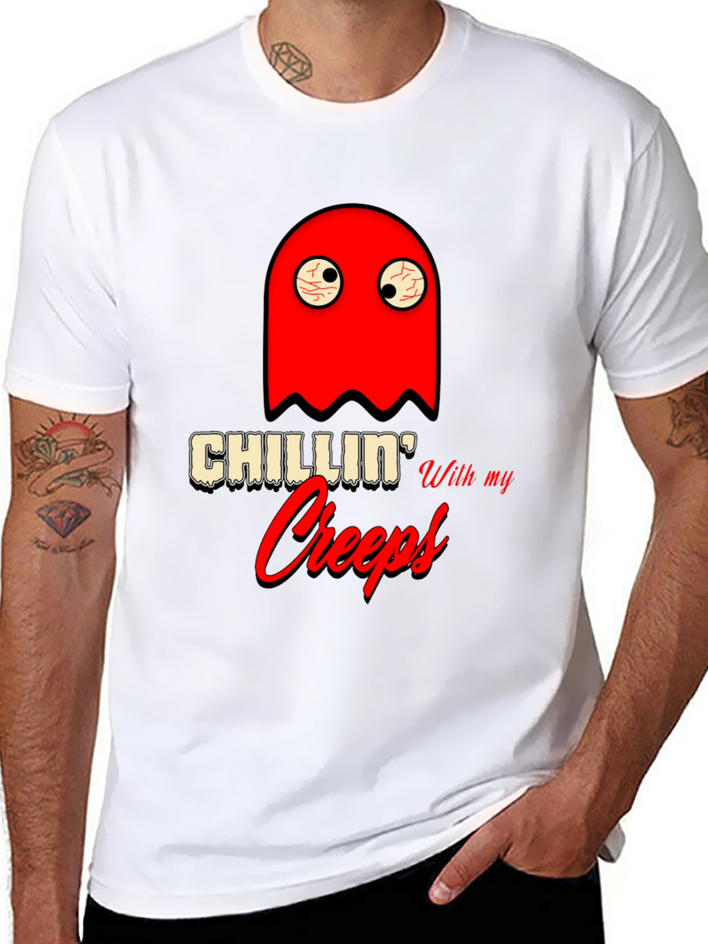 Chillin With My Creeps Graphic T-Shirt - Halloween