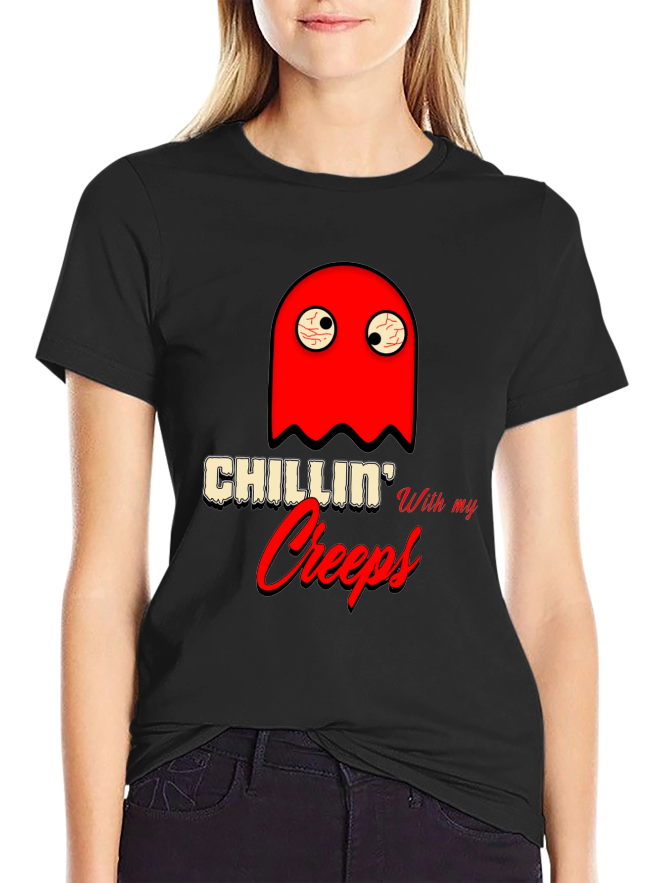 Chillin With My Creeps Graphic T-Shirt - Halloween