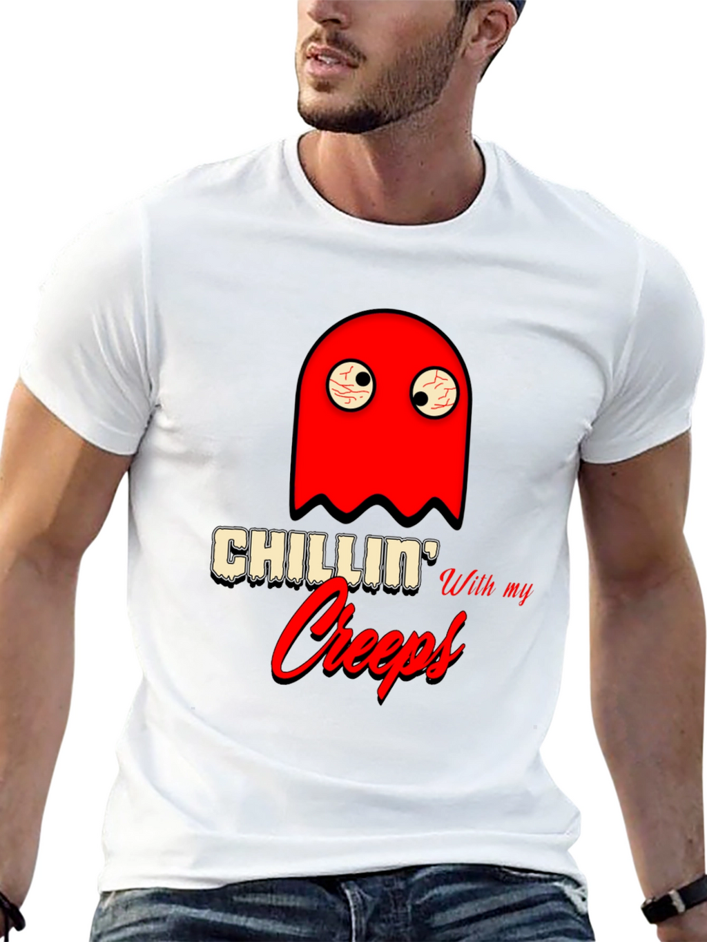 Chillin With My Creeps Graphic T-Shirt - Halloween