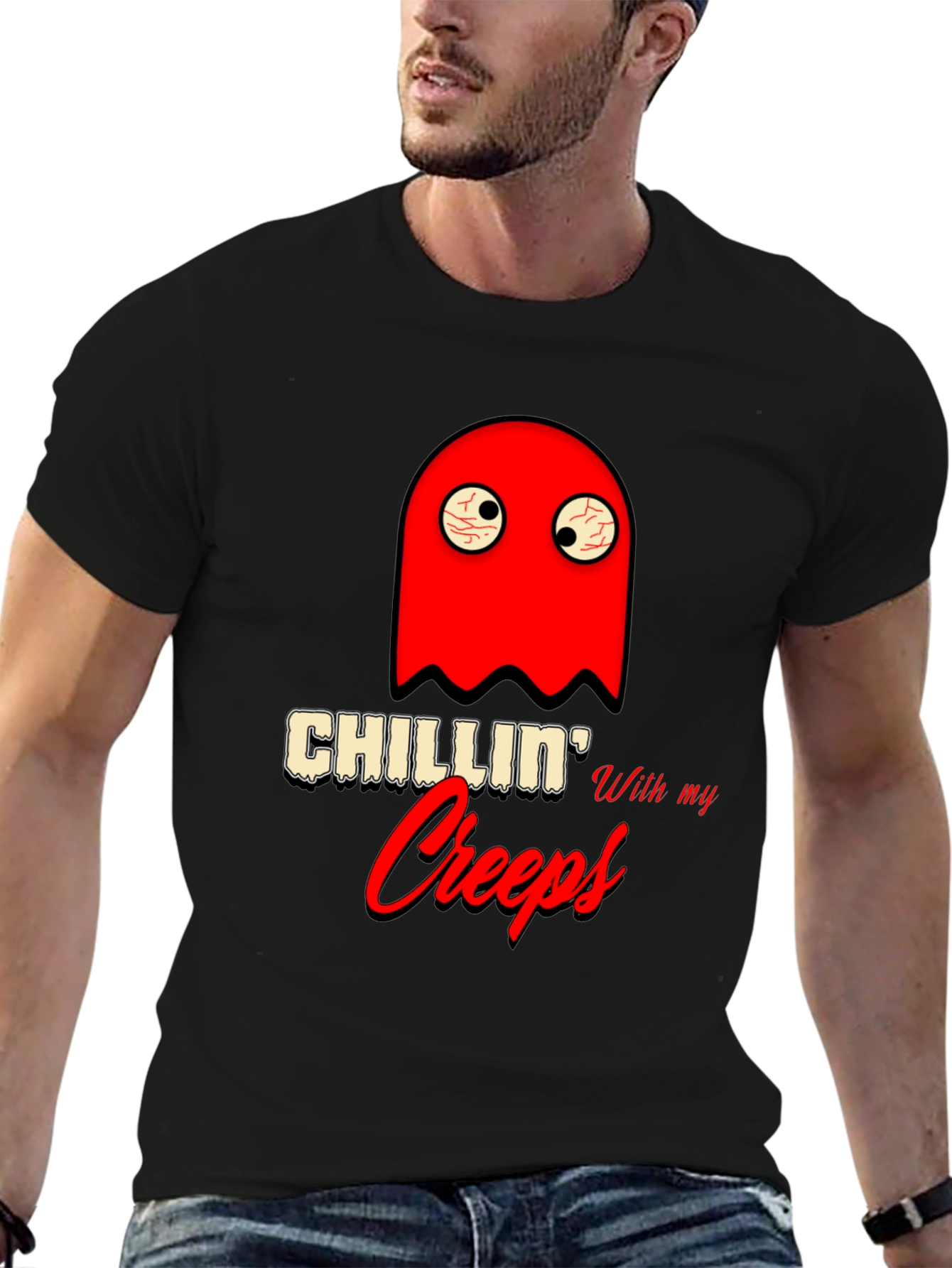 Chillin With My Creeps Graphic T-Shirt - Halloween