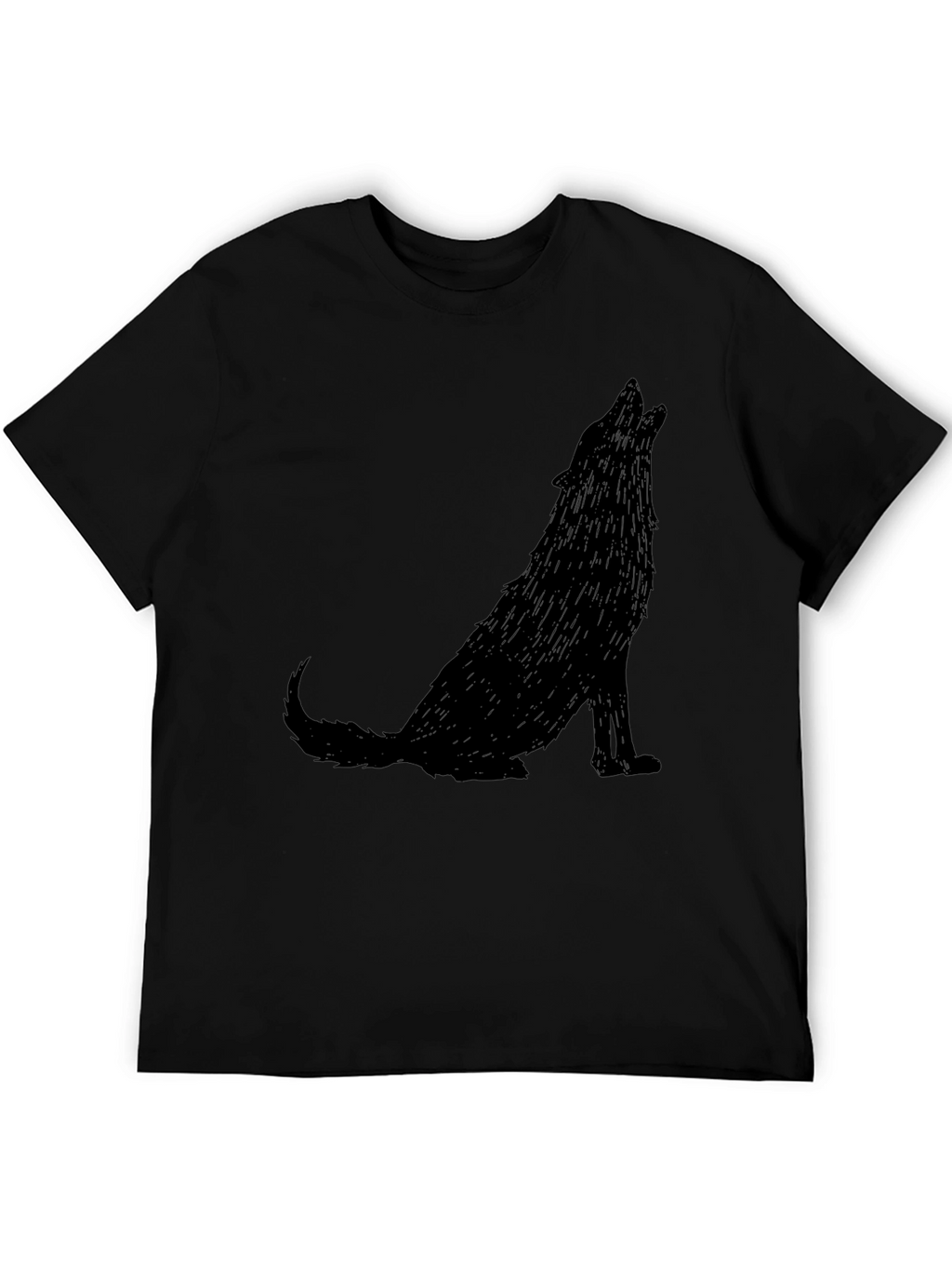 Howling Wolf Graphic Tee - Mens Black T-Shirt