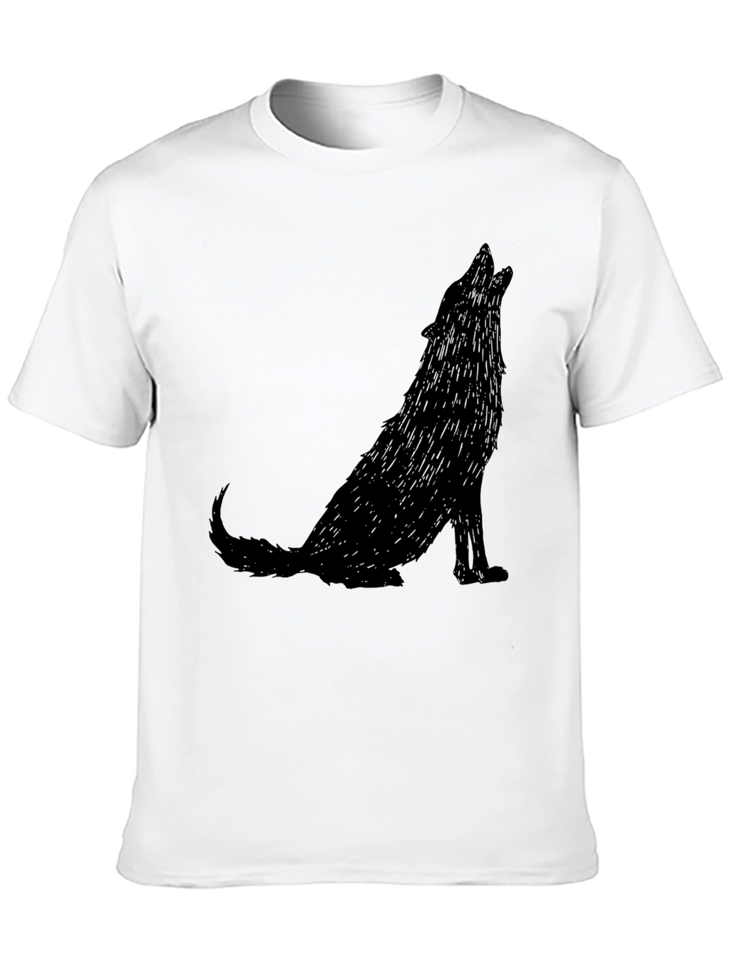 Howling Wolf Graphic Tee - Mens Black T-Shirt