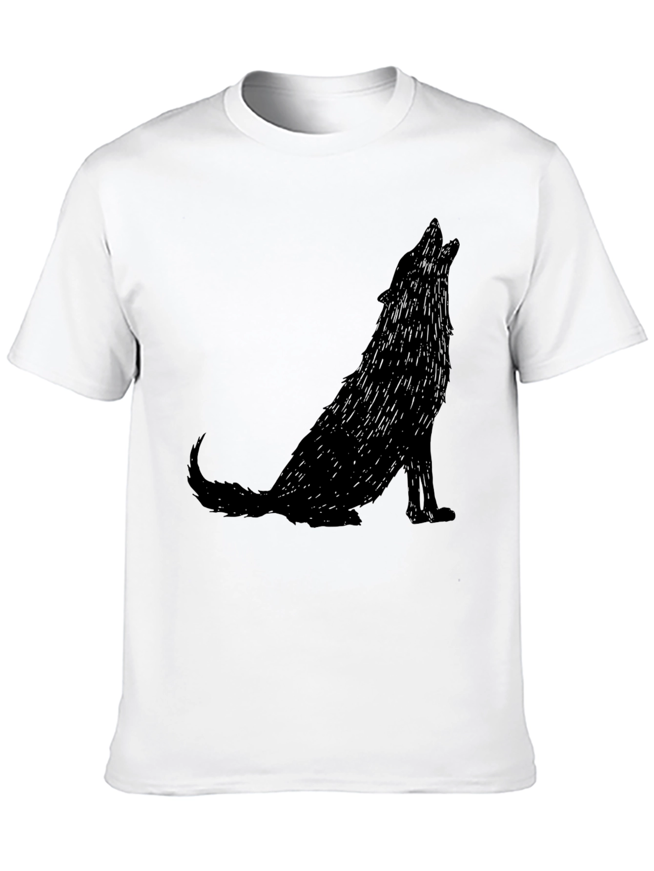 Howling Wolf Graphic Tee - Mens Black T-Shirt