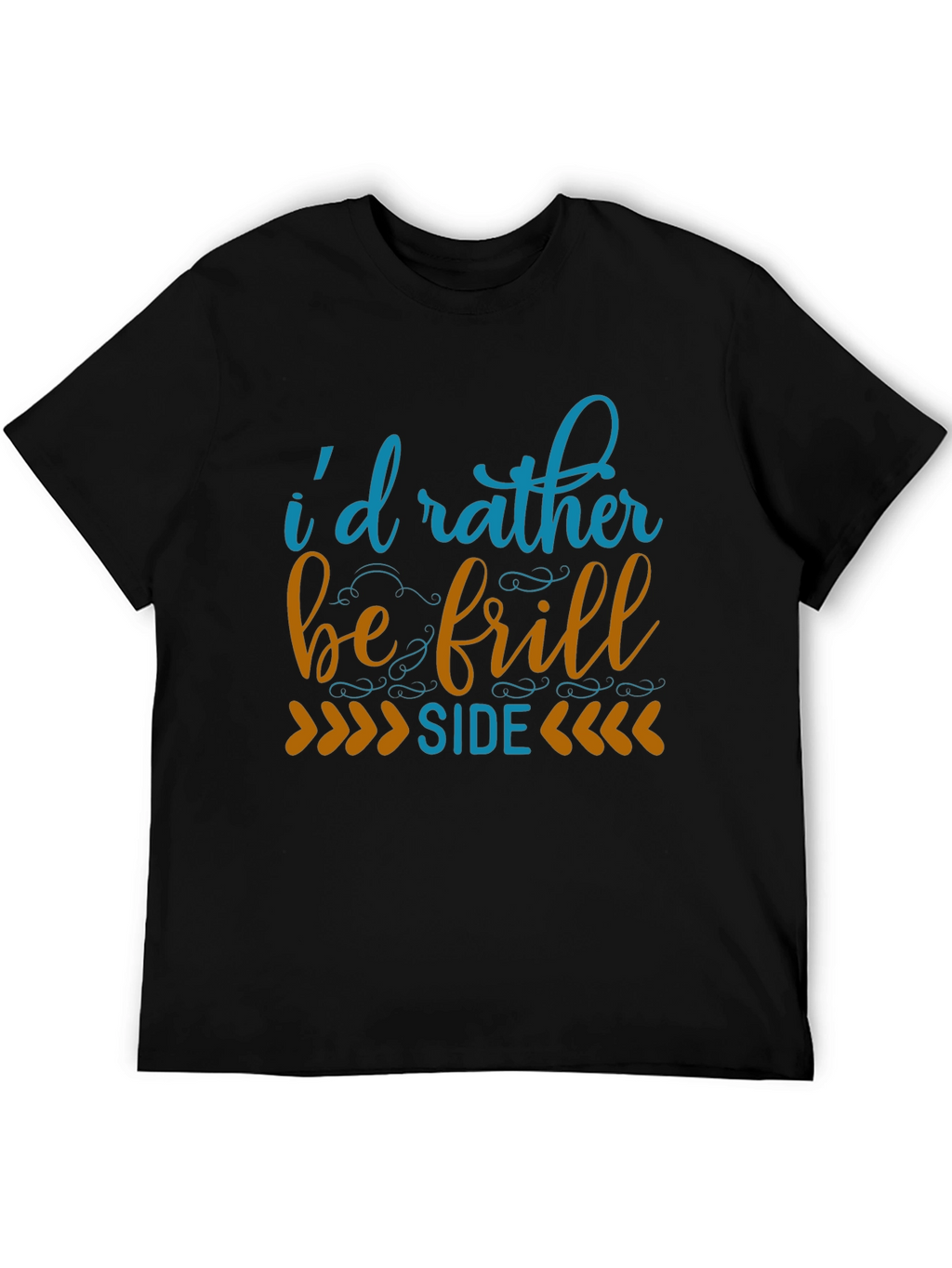 Id Rather Be Frill Side Black T-Shirt
