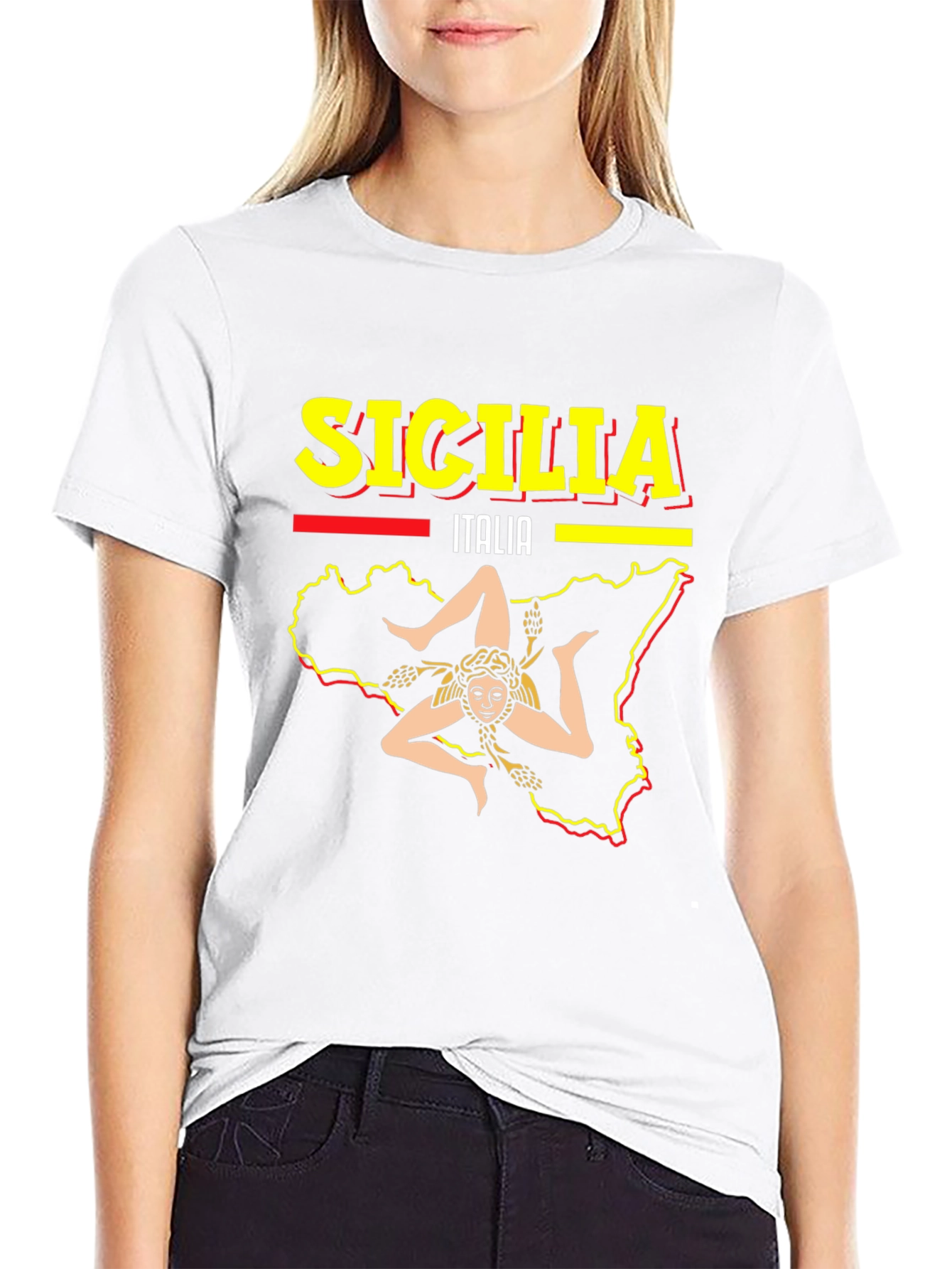 Sicilia Italy Graphic Tee - Mens Black T-Shirt