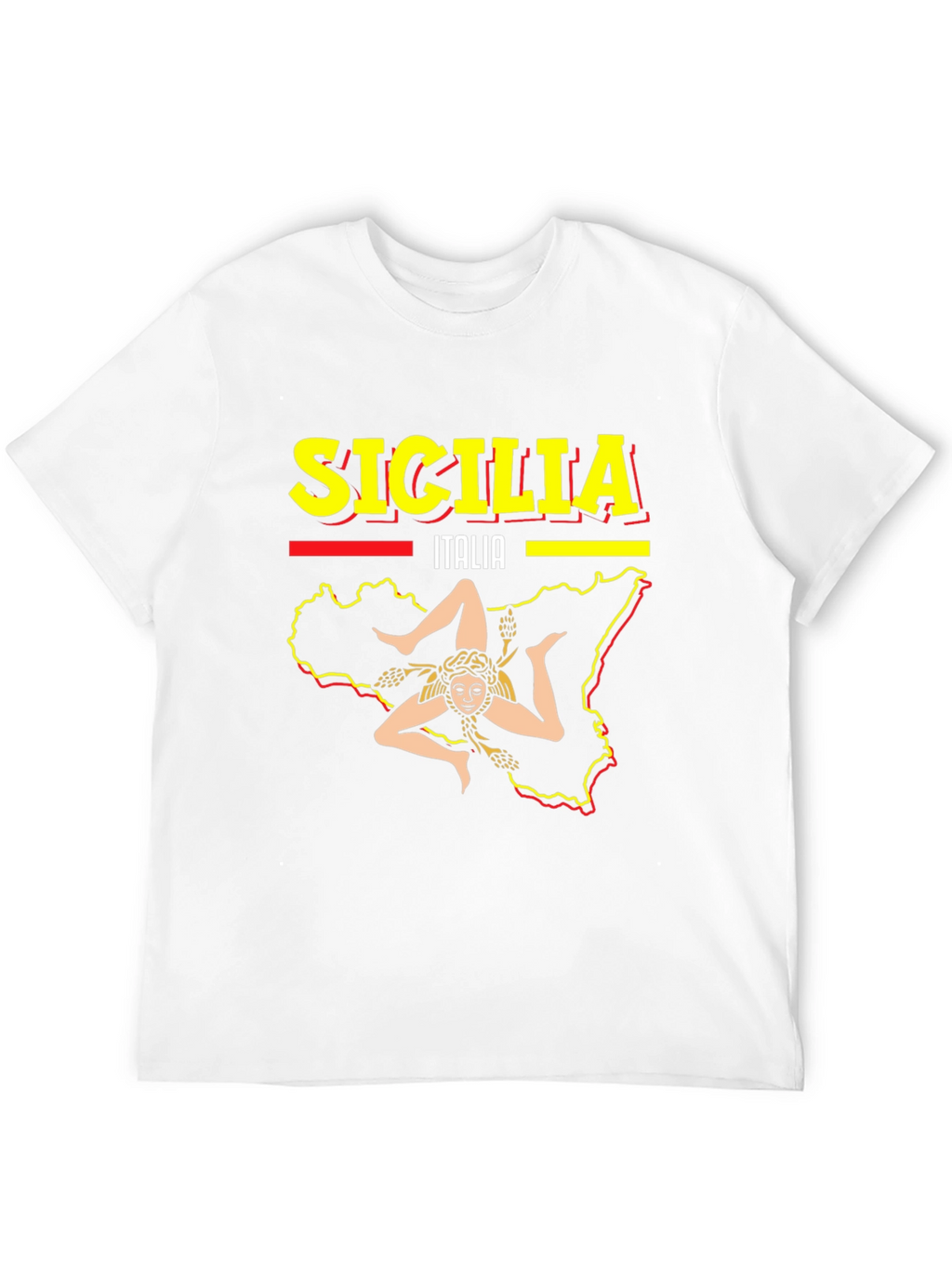 Sicilia Italy Graphic Tee - Mens Black T-Shirt