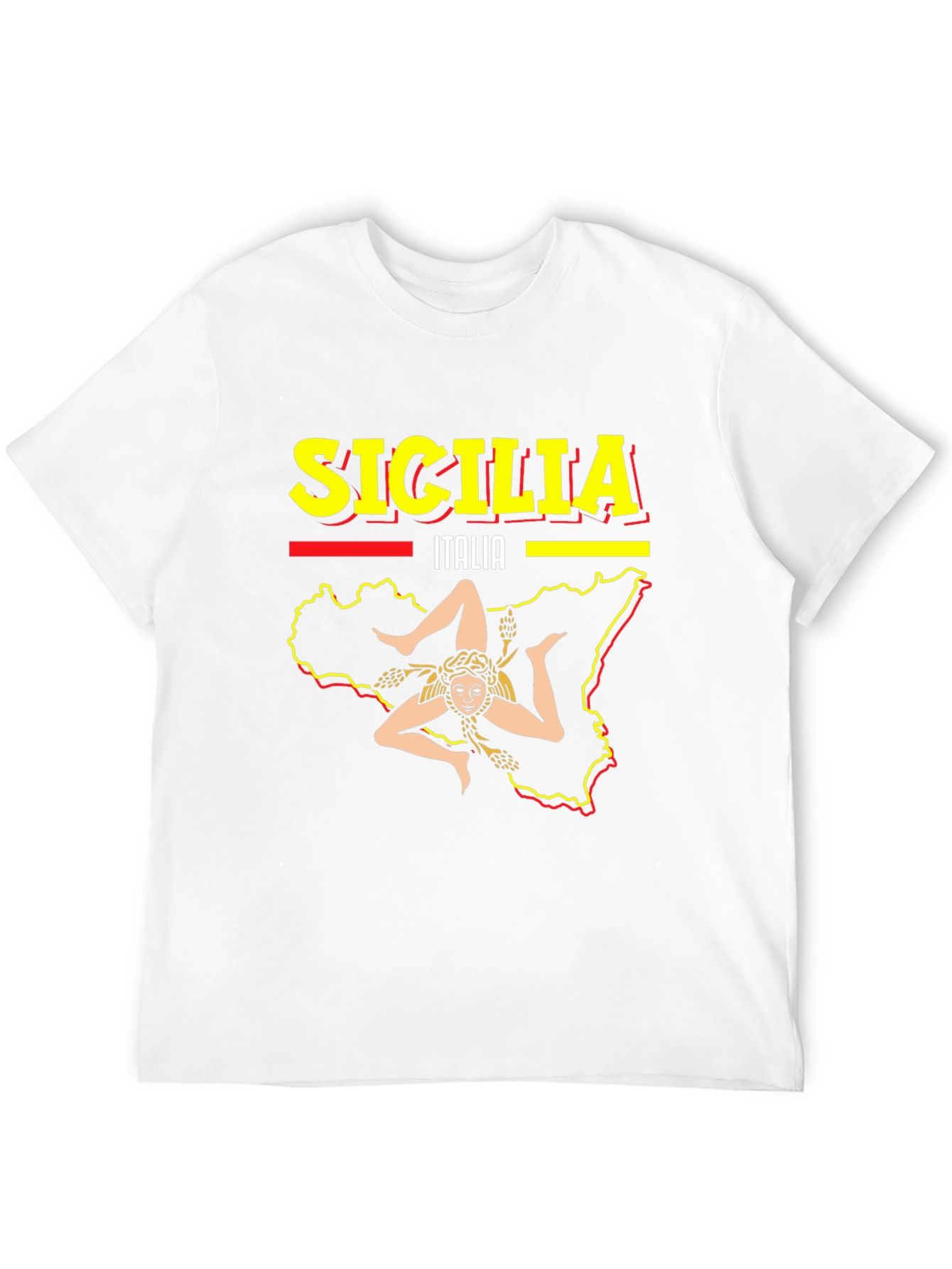 Sicilia Italy Graphic Tee - Mens Black T-Shirt