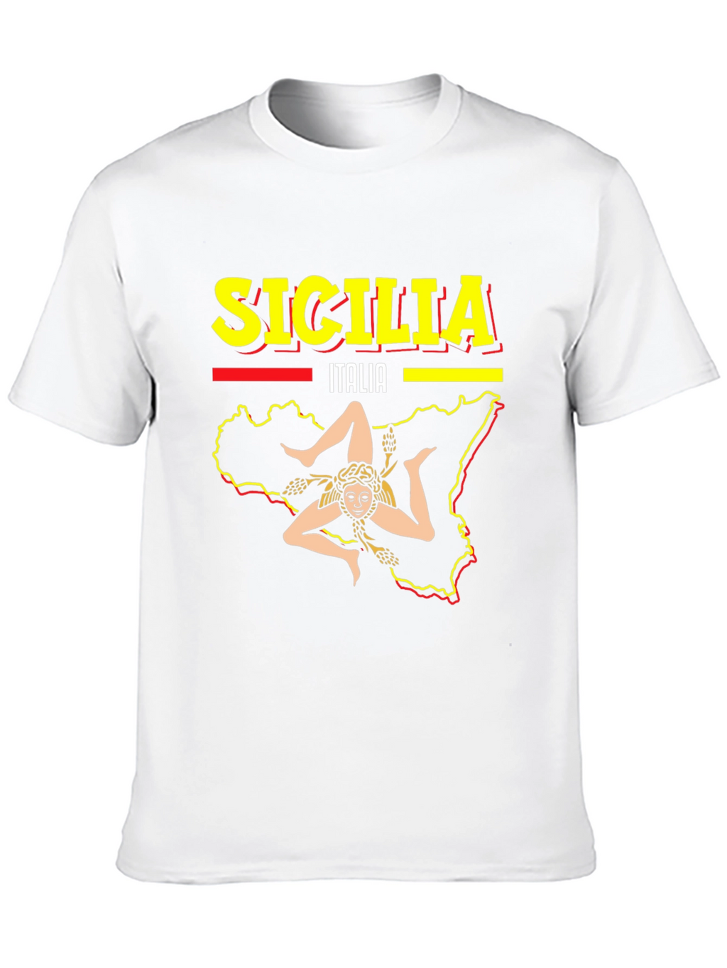 Sicilia Italy Graphic Tee - Mens Black T-Shirt