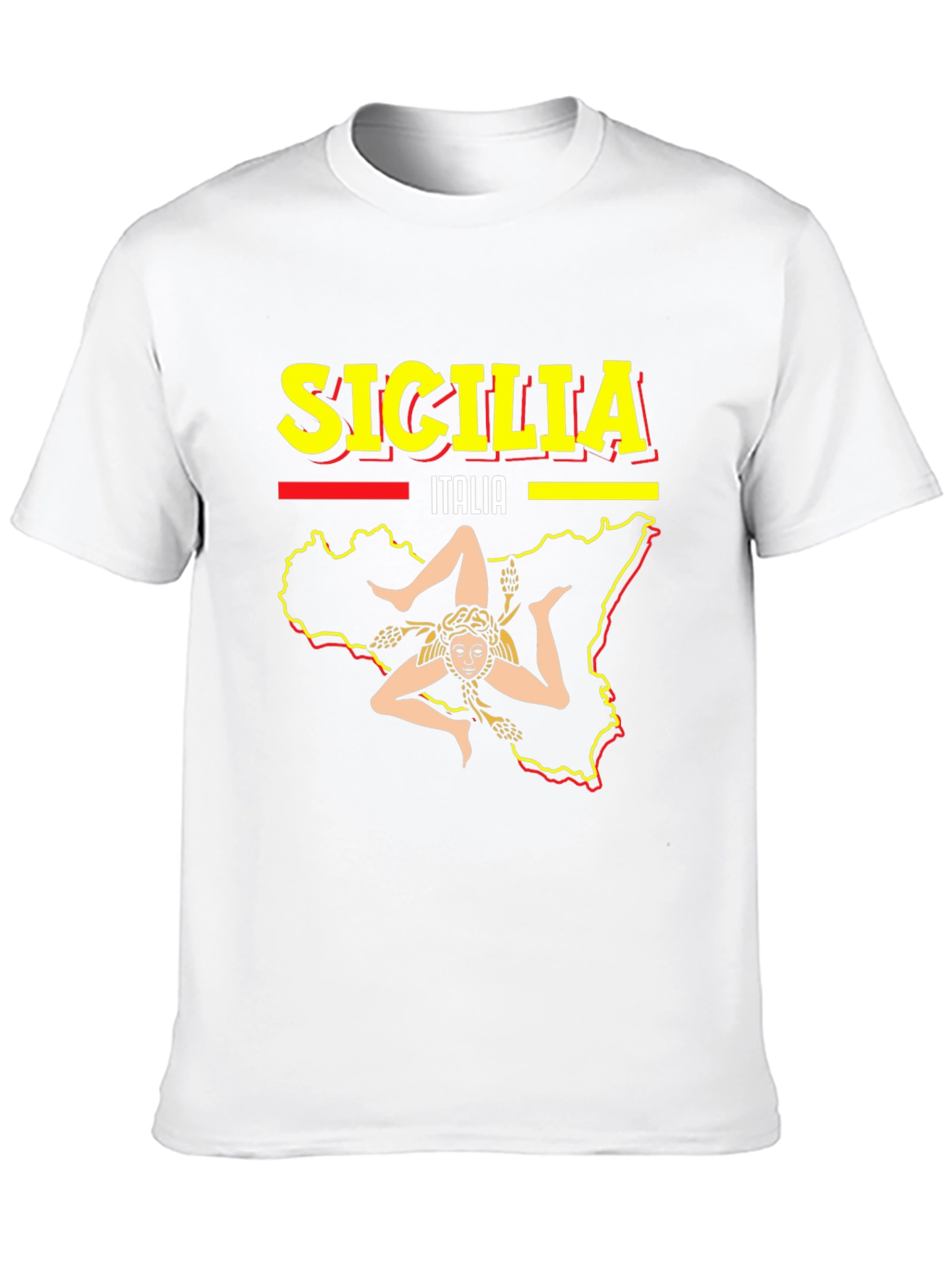 Sicilia Italy Graphic Tee - Mens Black T-Shirt