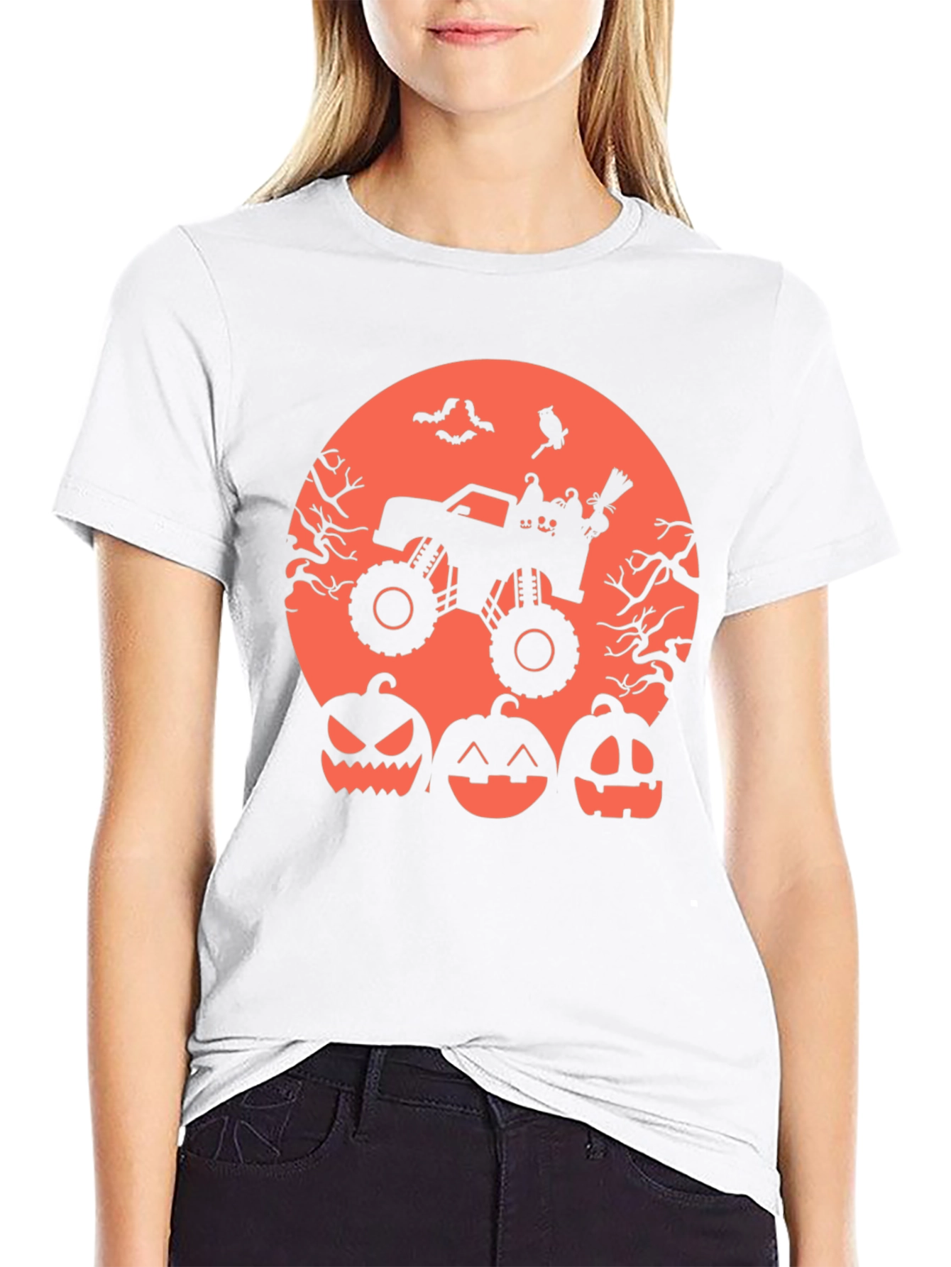 Halloween Monster Truck Pumpkin Graphic Tee