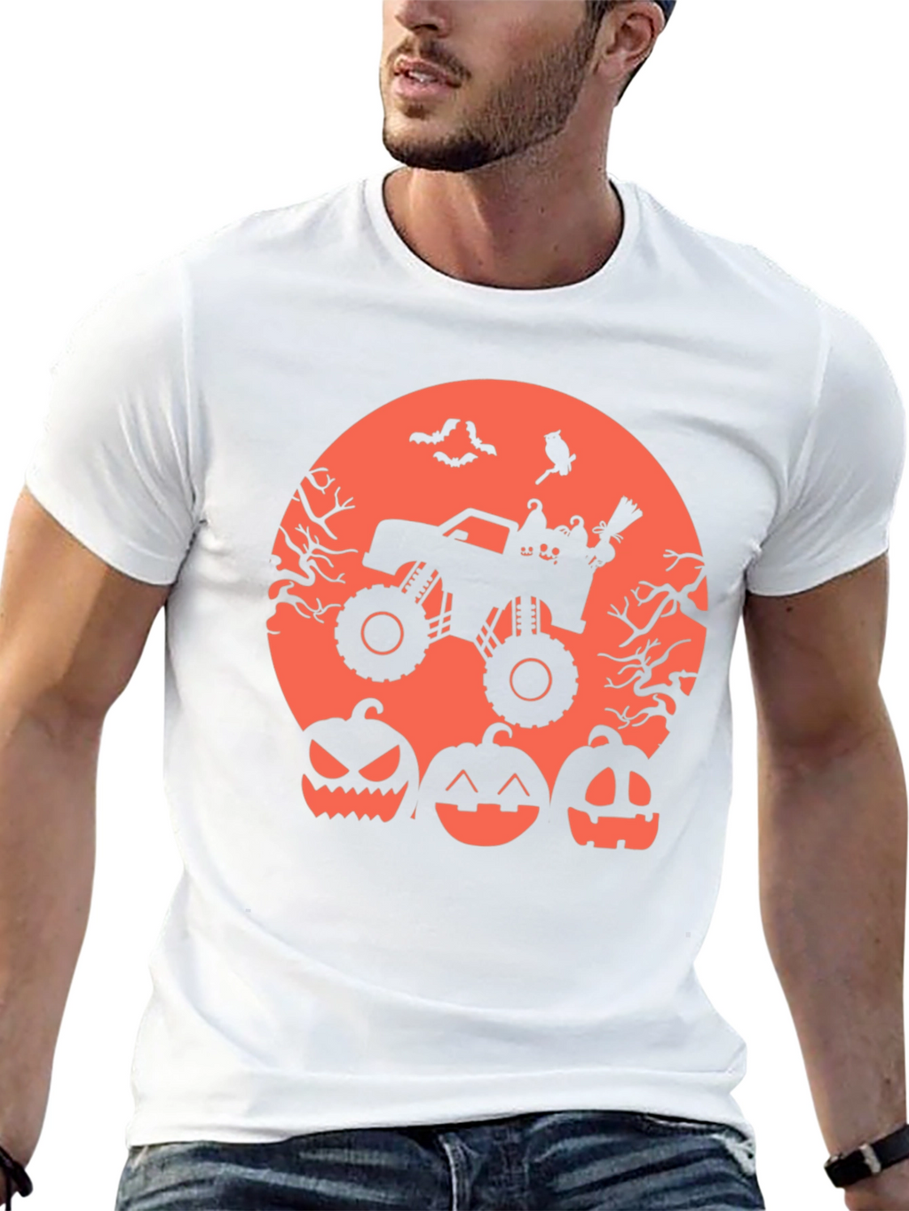 Halloween Monster Truck Pumpkin Graphic Tee