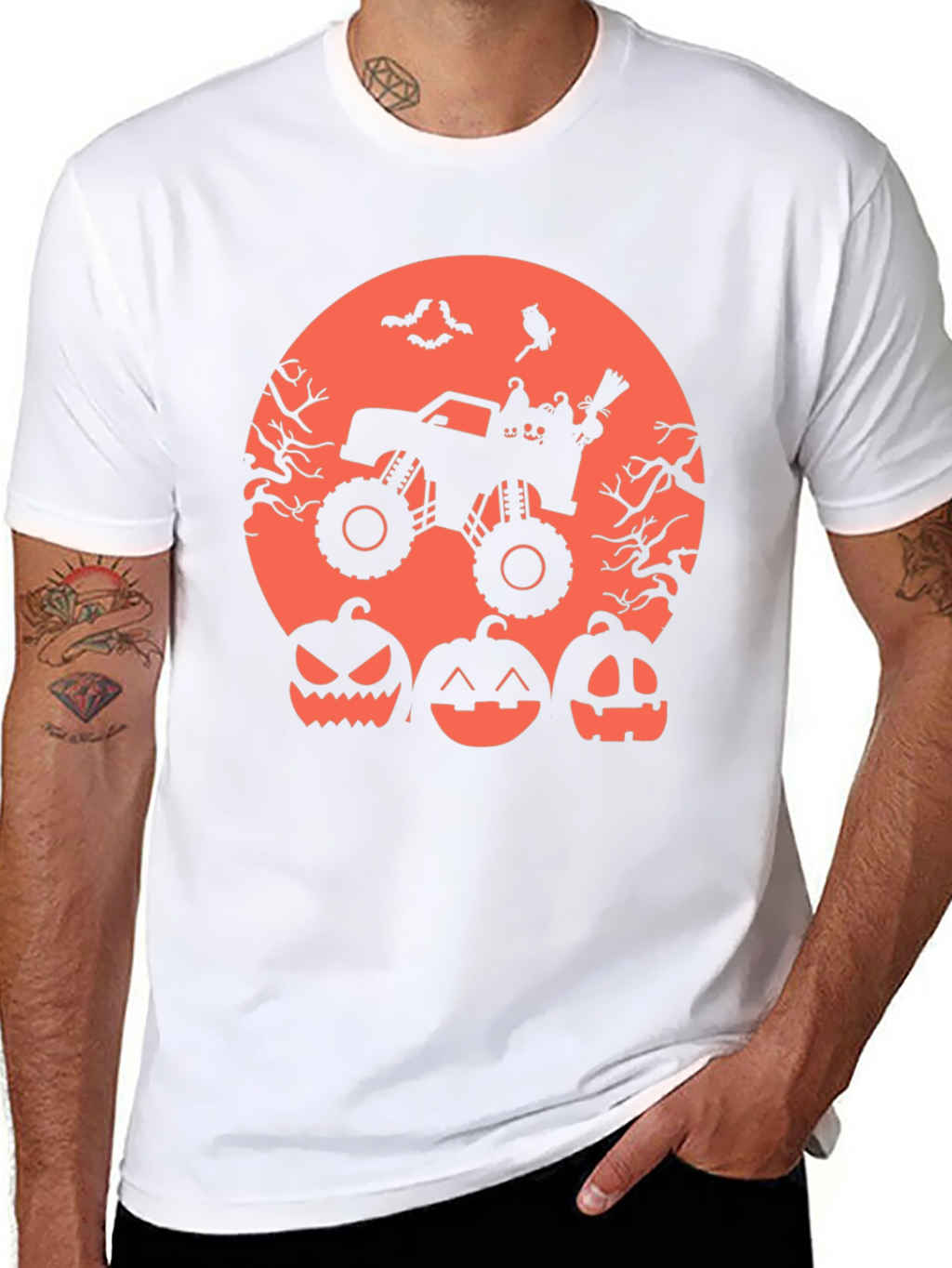 Halloween Monster Truck Pumpkin Graphic Tee