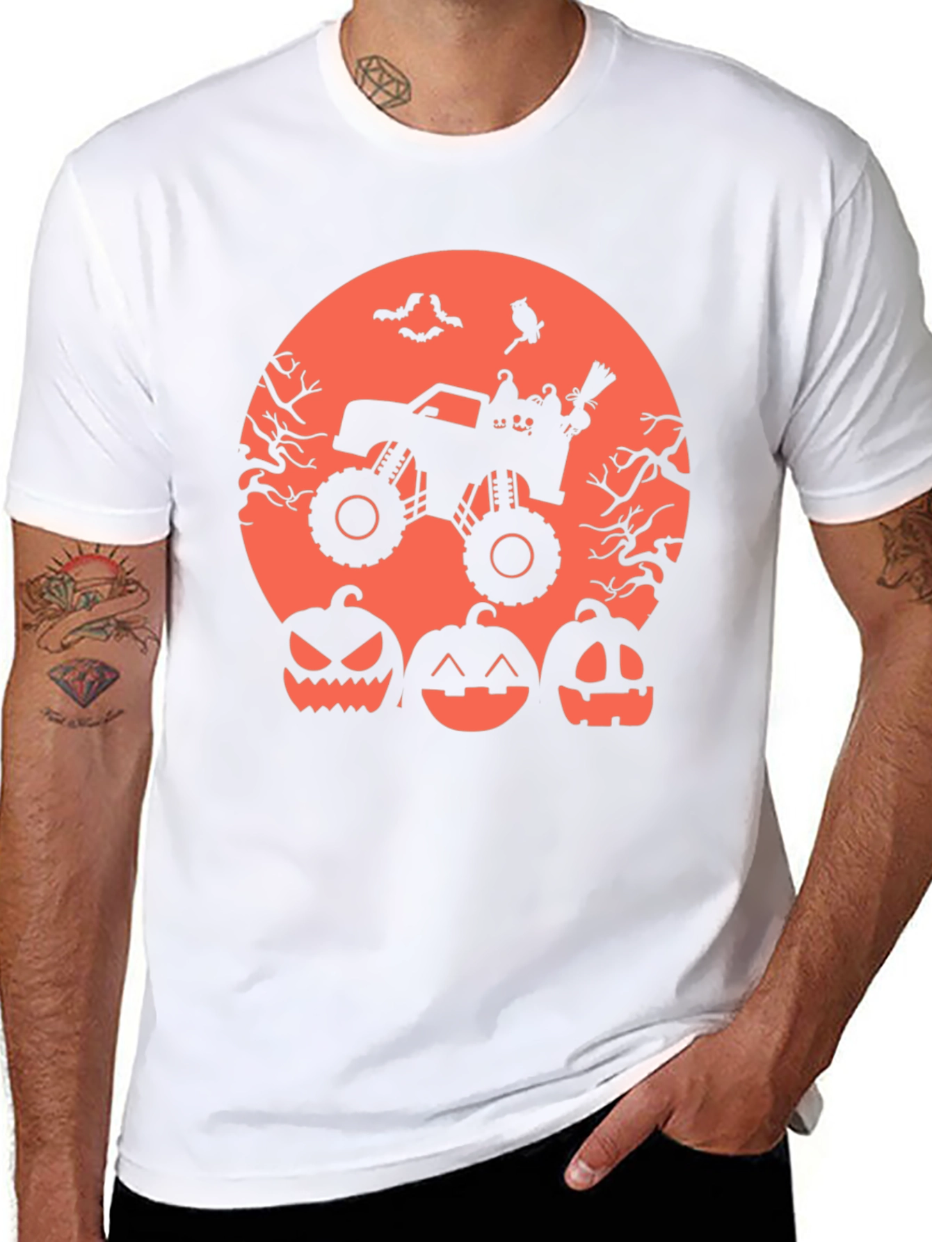 Halloween Monster Truck Pumpkin Graphic Tee