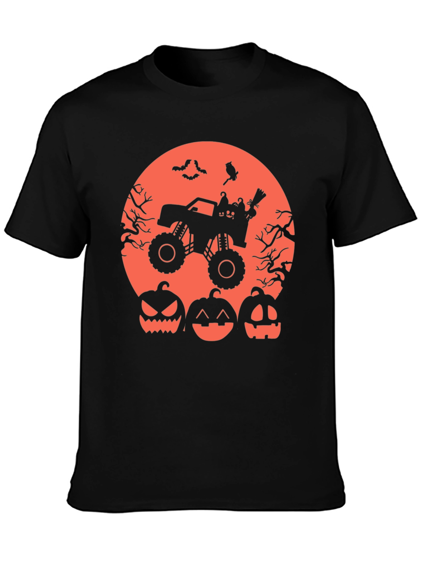 Halloween Monster Truck Pumpkin Graphic Tee