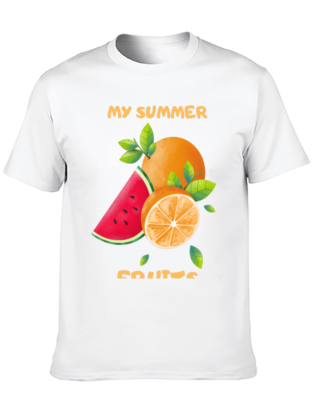 Summer Fruits Graphic Tee - Stylish Black T-Shirt