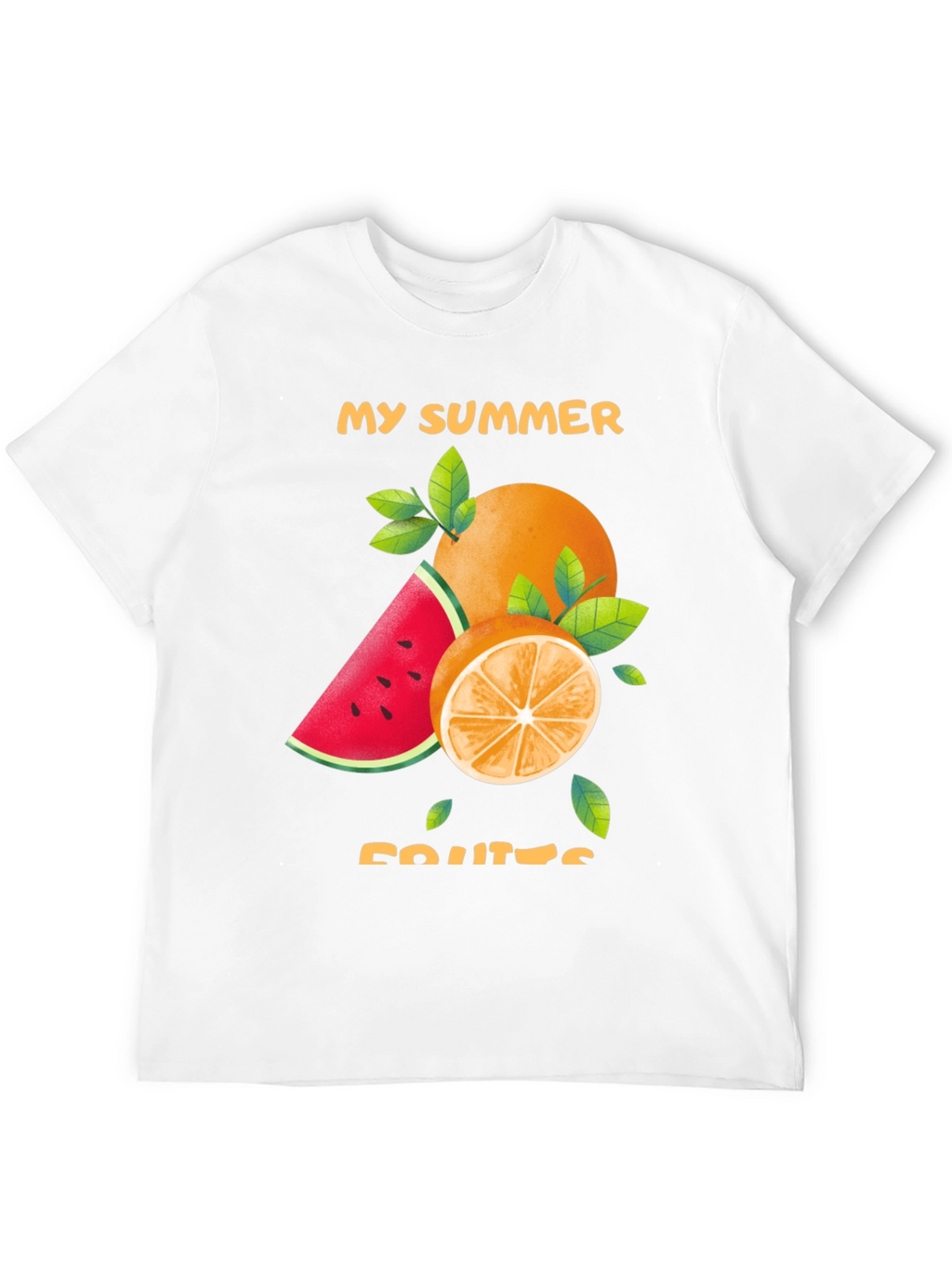 Summer Fruits Graphic Tee - Stylish Black T-Shirt