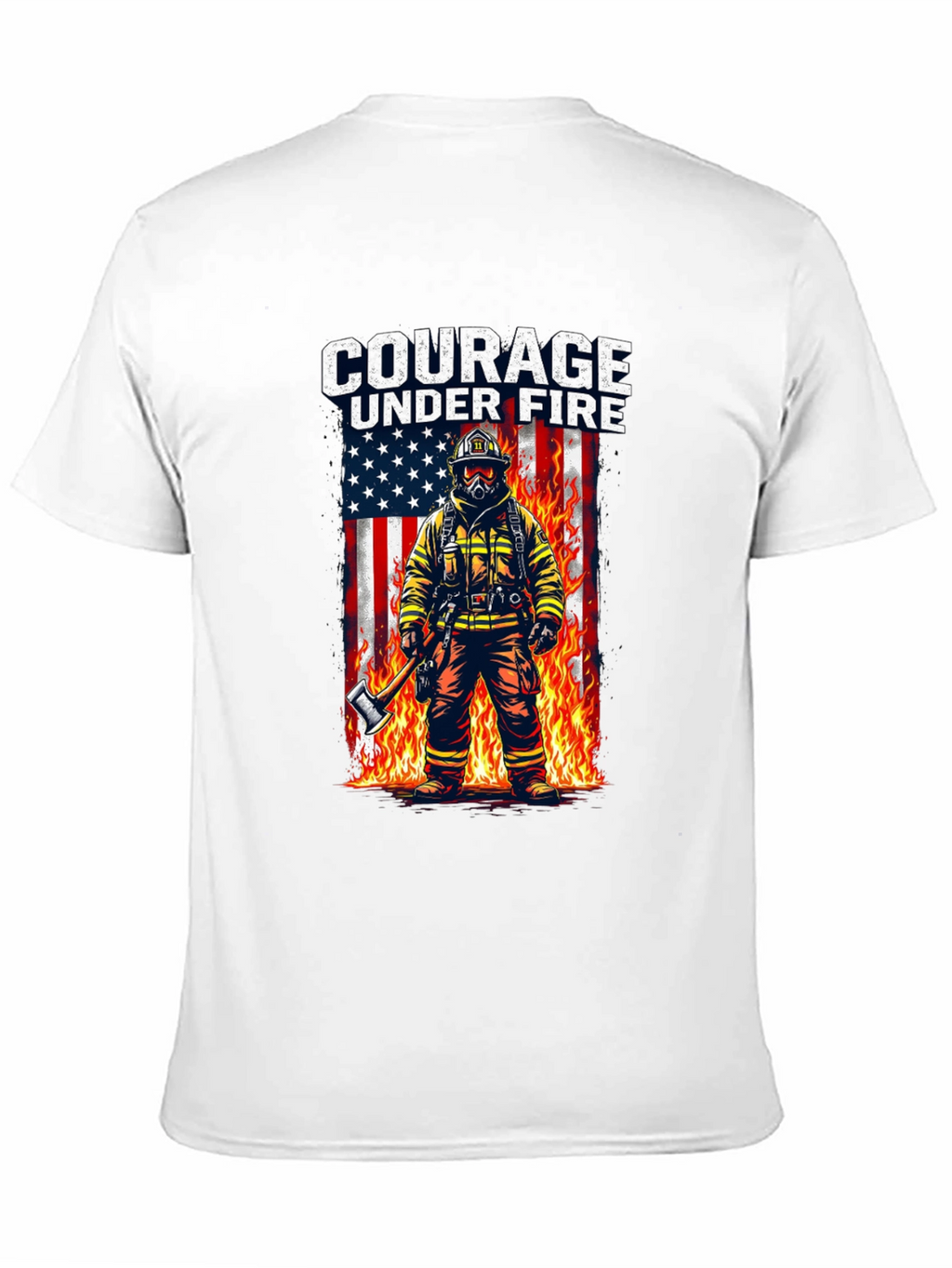 Courage Under Fire Firefighter Graphic T-Shirt