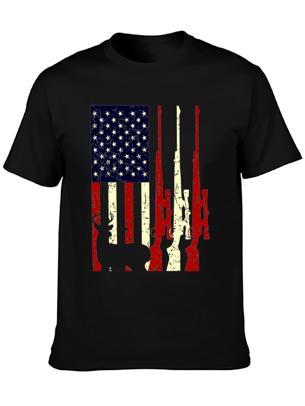 American Flag Rifle Graphic T-Shirt