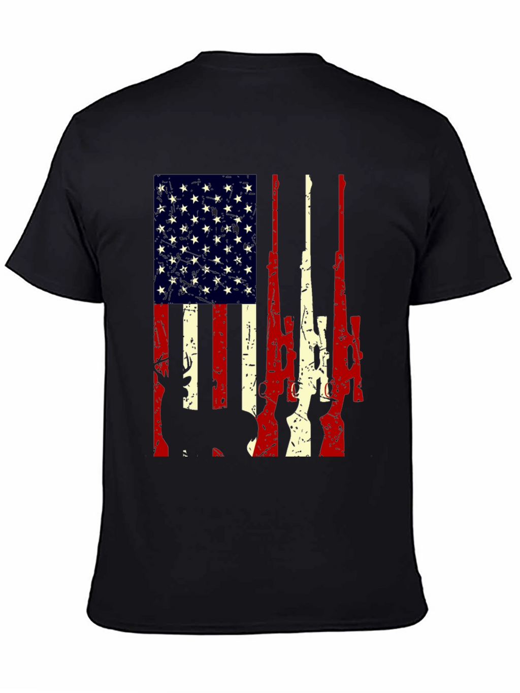 American Flag Rifle Graphic T-Shirt