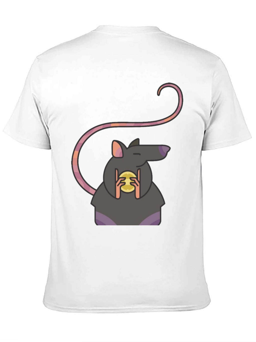 Rat Holding Cheese Graphic Tee - Black Casual Shirt