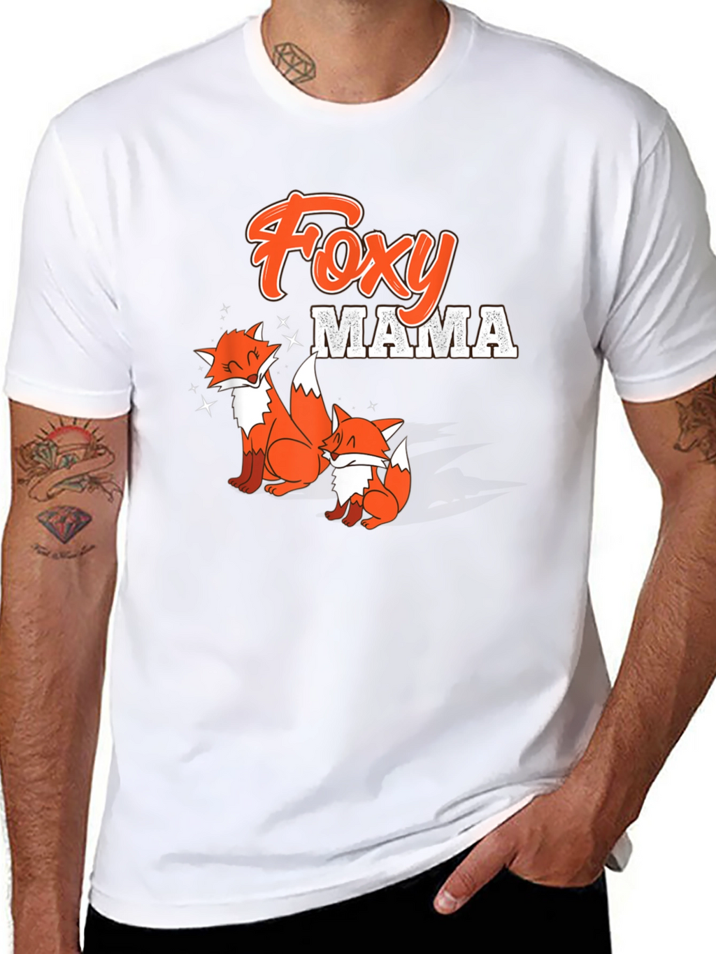 Foxy Mama Graphic Tee - Cute Fox Family Design