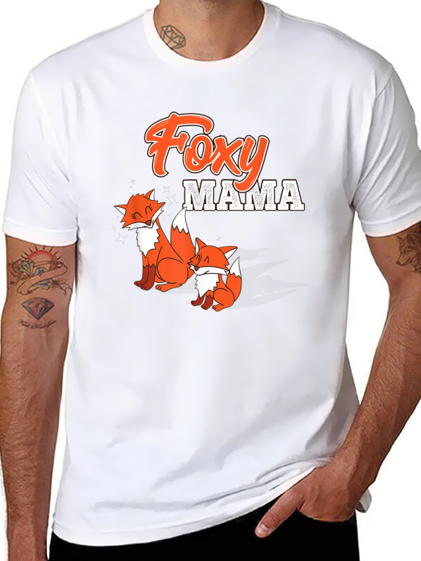 Foxy Mama Graphic Tee - Cute Fox Family Design
